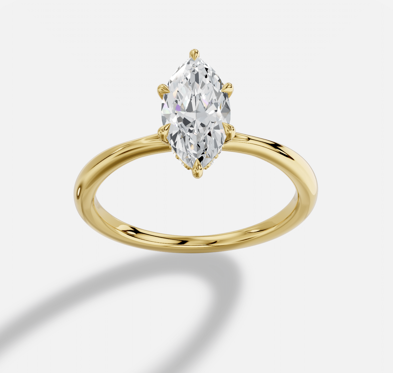 Marquise  Diamond Ring in 18K Yellow Gold