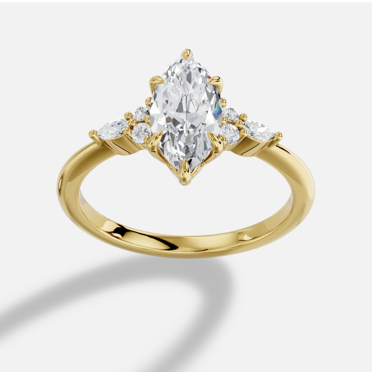 Marquise Diamond Ring in 18K Yellow Gold