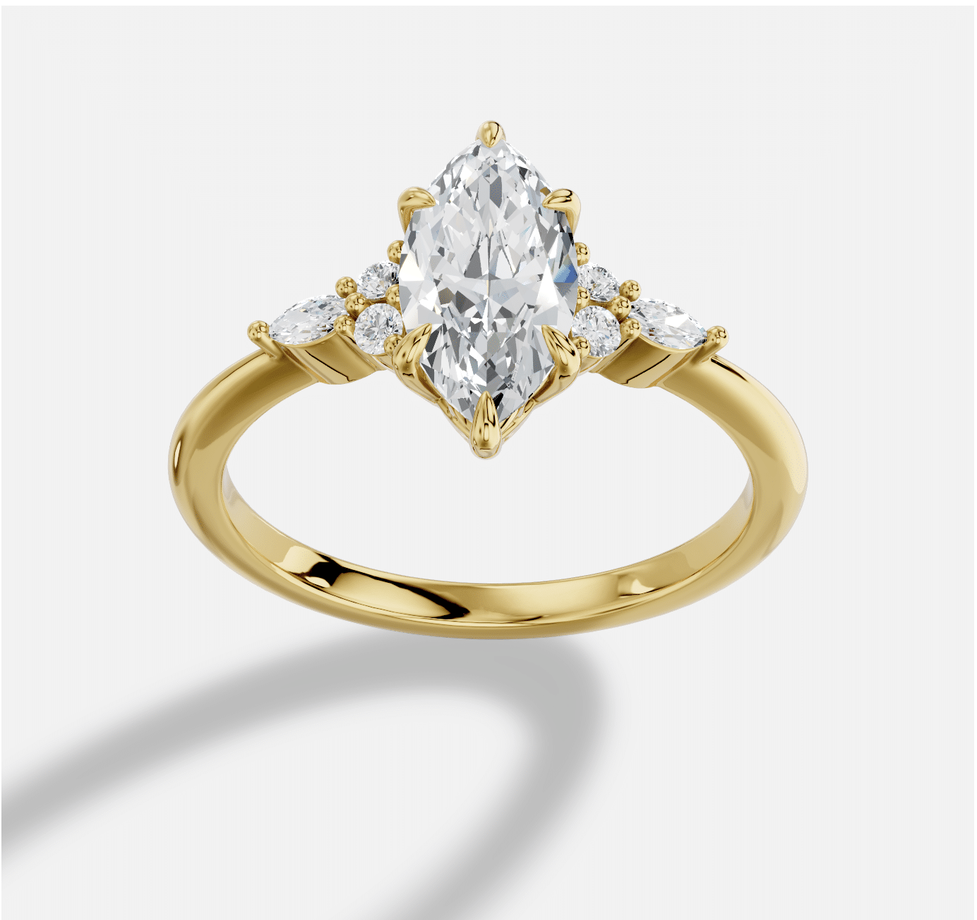 Marquise  Diamond Ring in 18K Yellow Gold