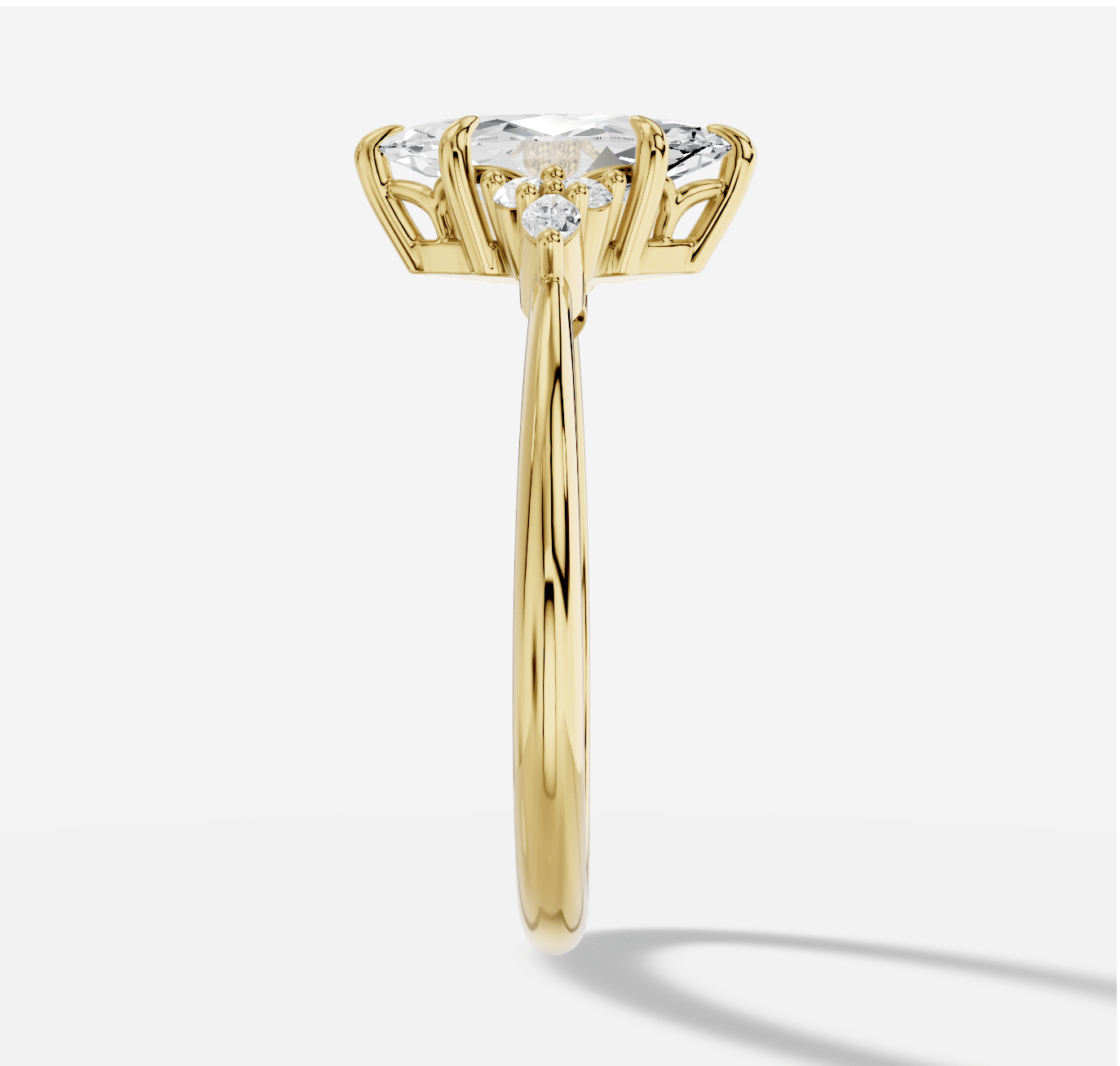 Marquise Diamond Ring in 18K Yellow Gold - Image 3