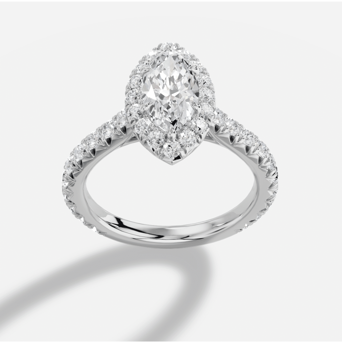 Marquise Diamond Ring in 18K White Gold