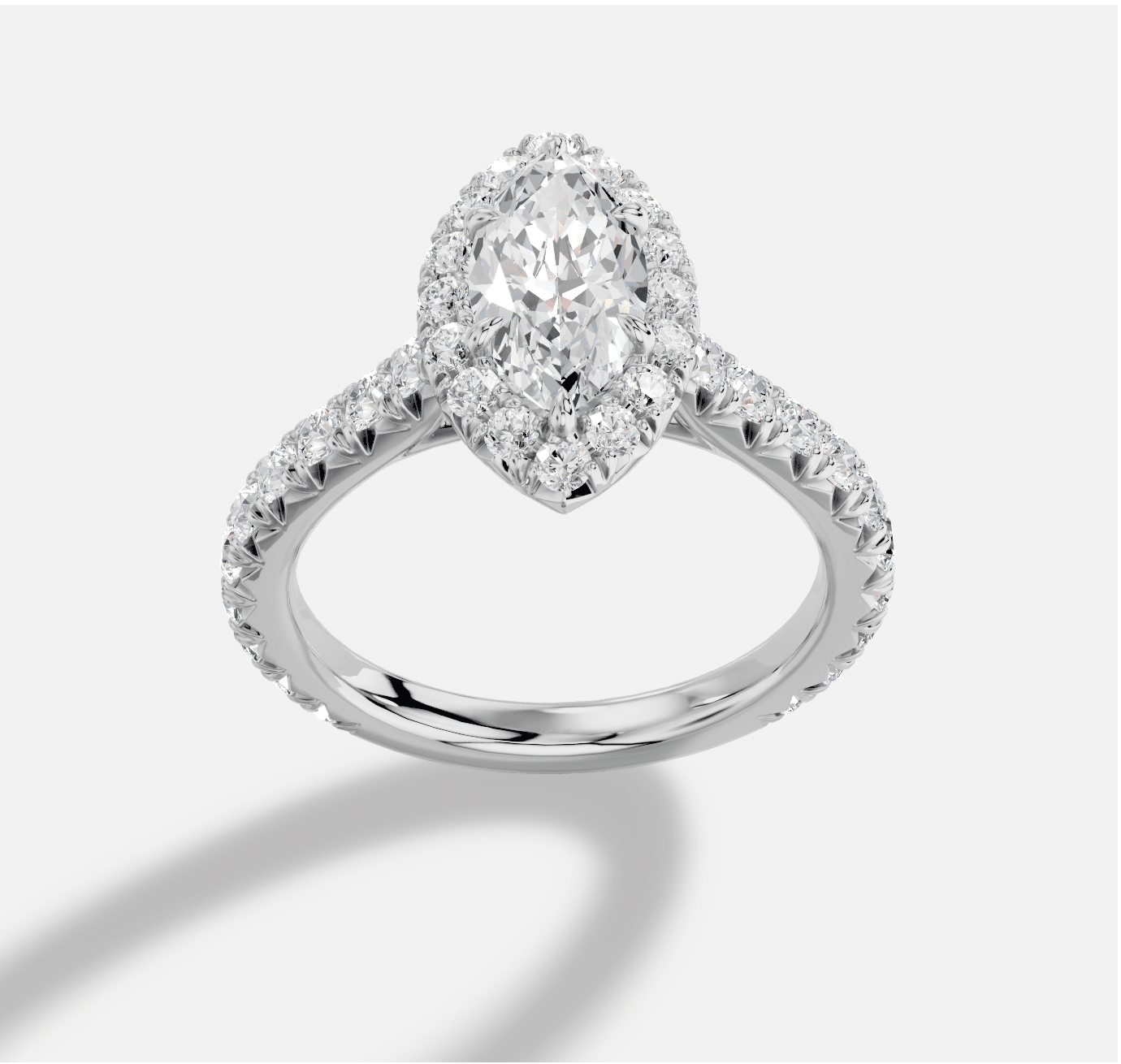 Marquise  Diamond Ring in 18K White Gold