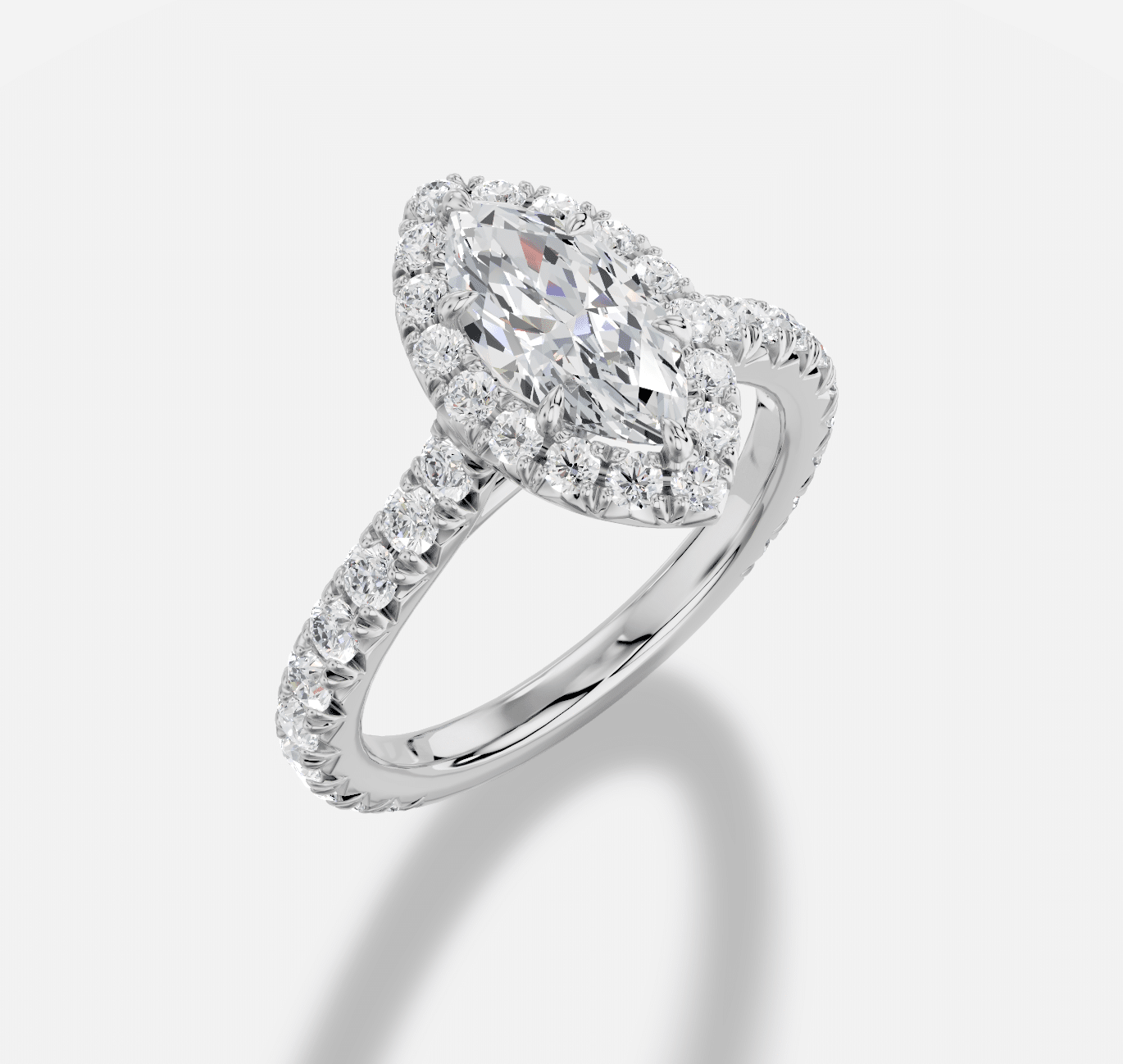 Marquise Diamond Ring in 18K White Gold - Image 5