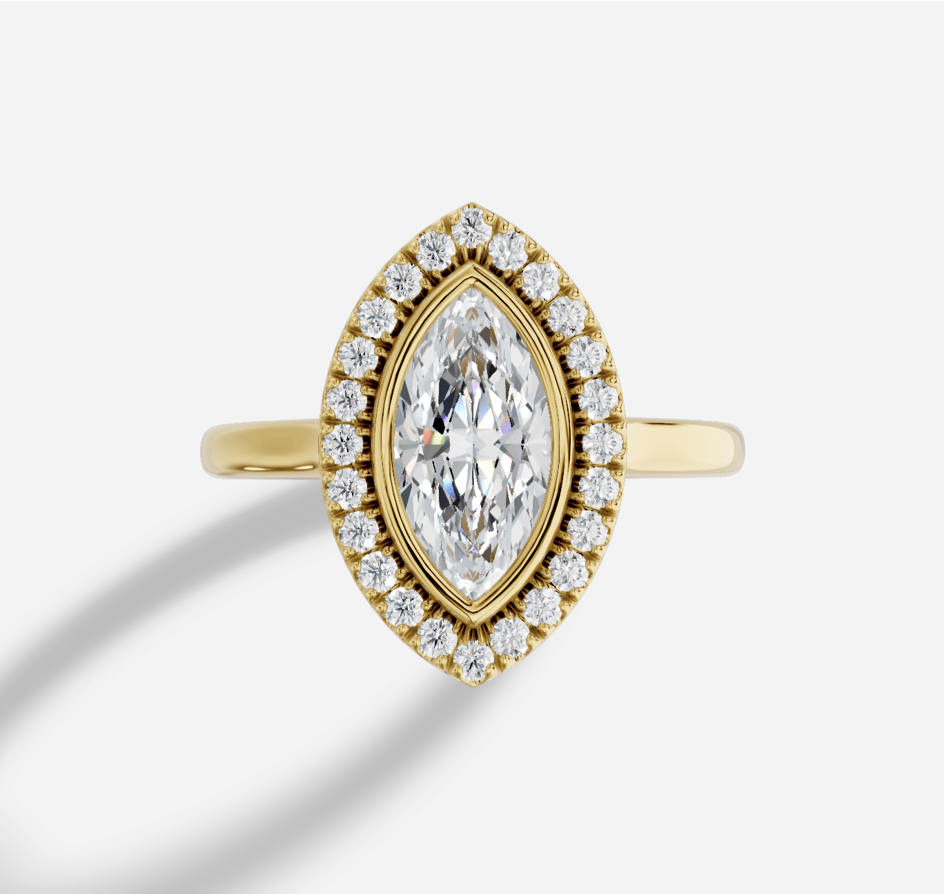 Marquise Diamond Ring in 18K Yellow Gold - Image 2