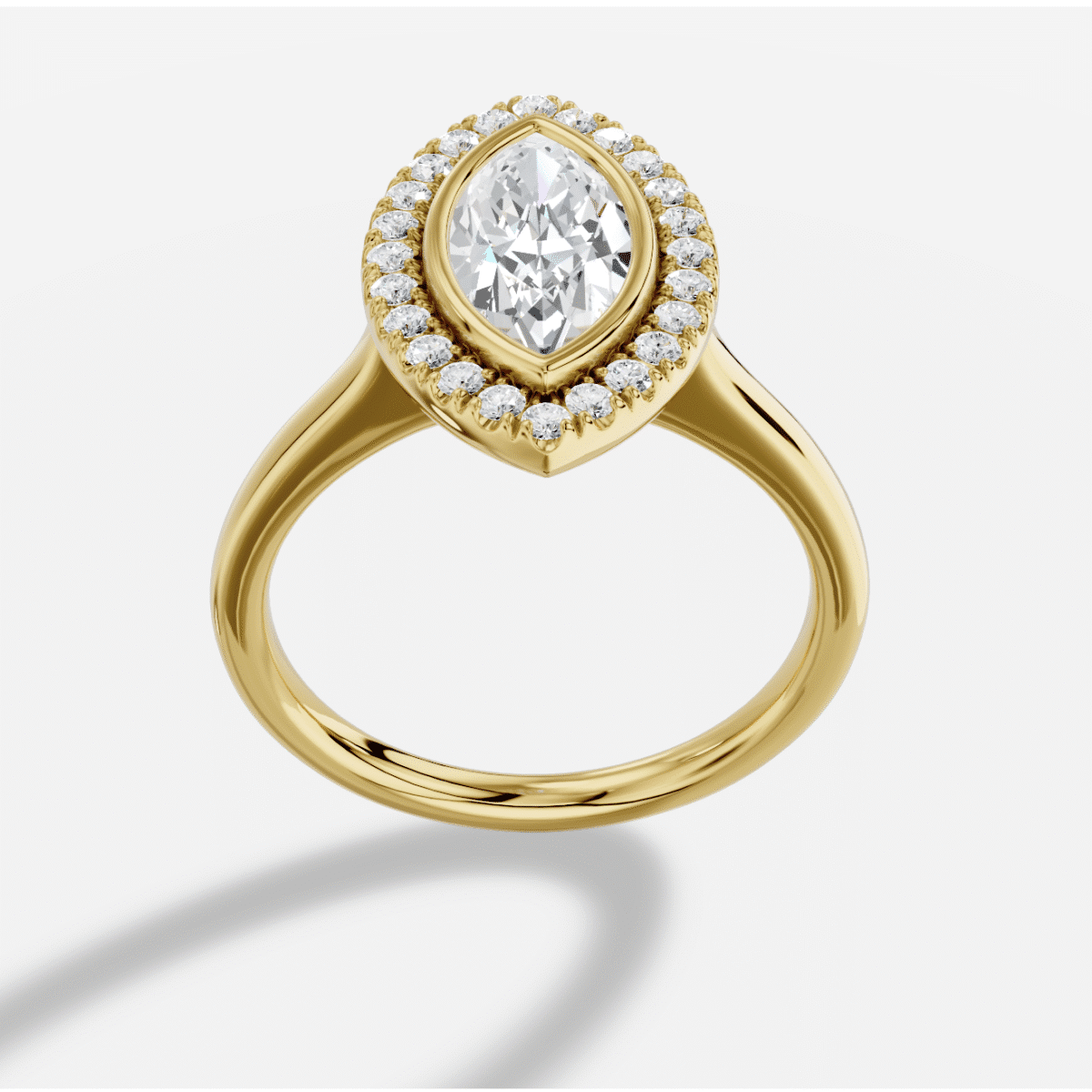 Marquise Diamond Ring in 18K Yellow Gold