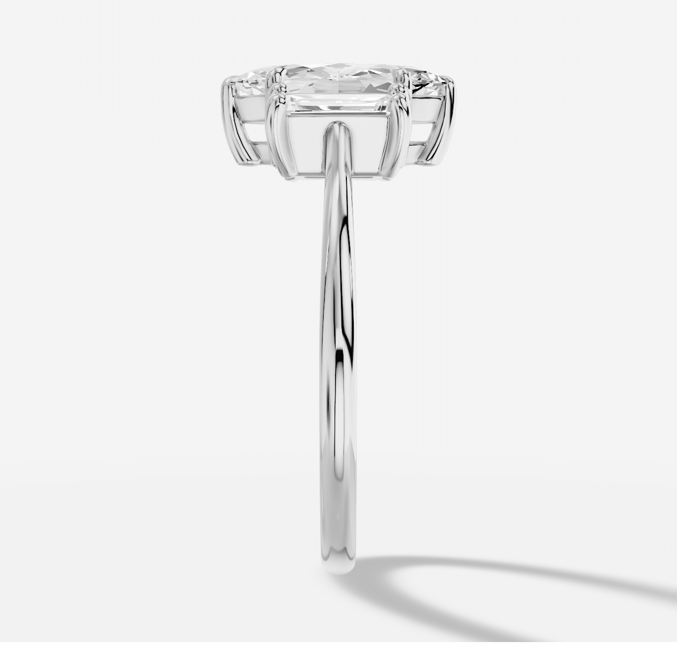 Marquise Three stones Diamond Ring in 18K White Gold - Image 5