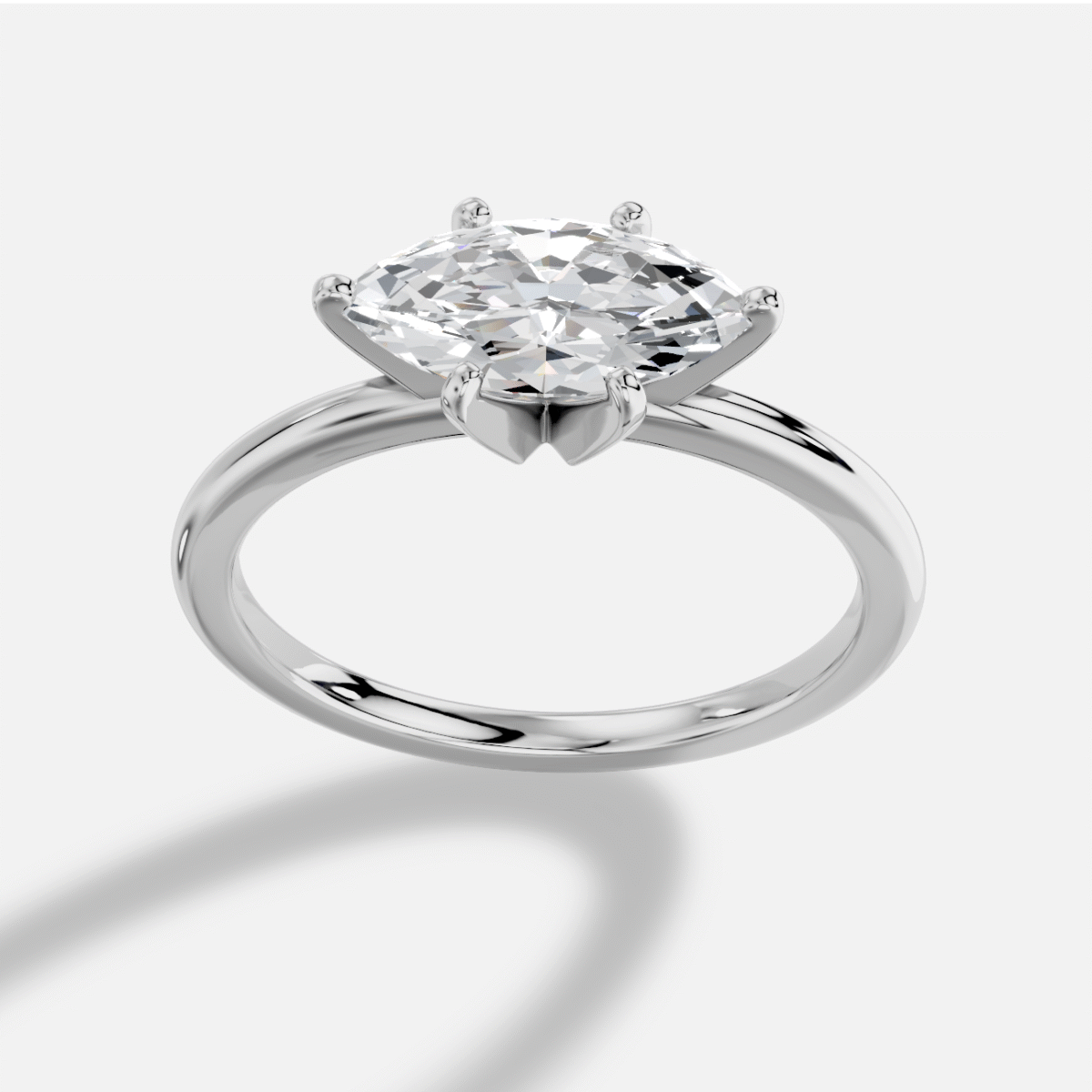 Marquise  Diamond Ring in 18K White Gold