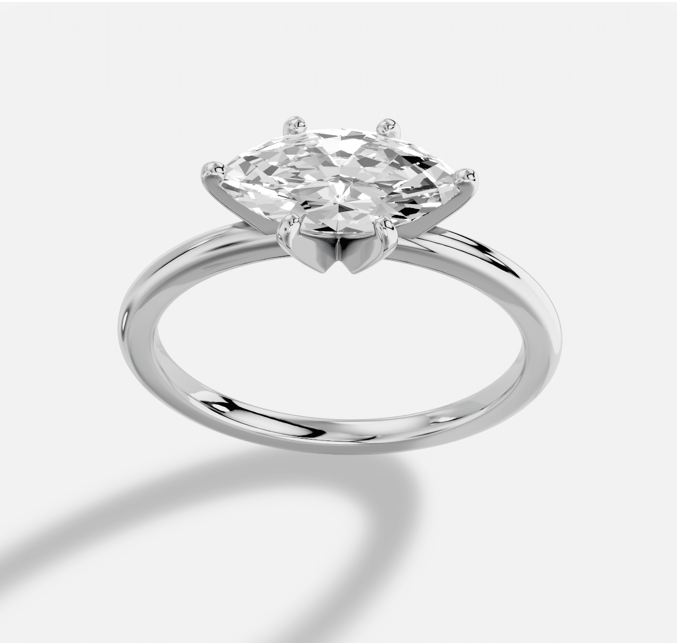 Marquise  Diamond Ring in 18K White Gold