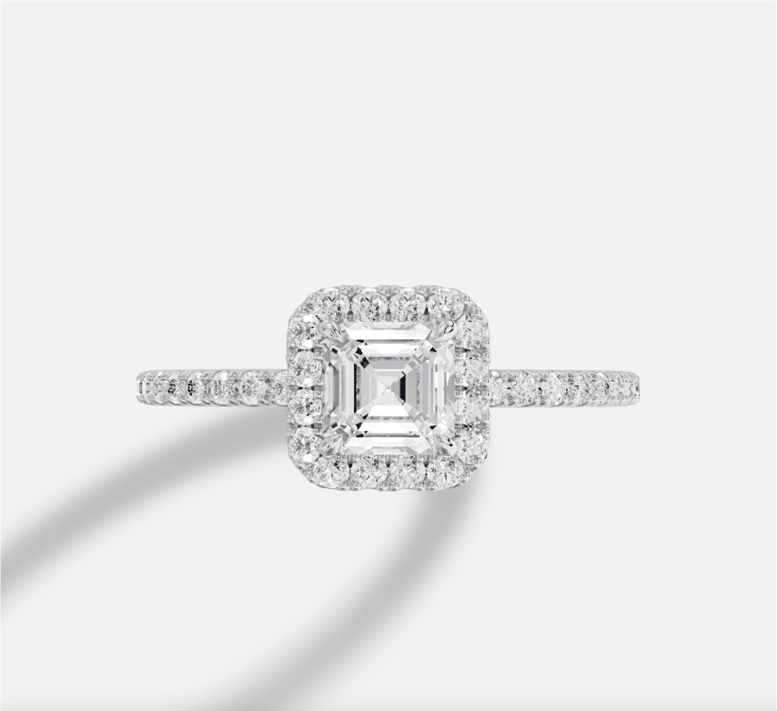 Asscher Diamond Ring in 18K White Gold - Image 6