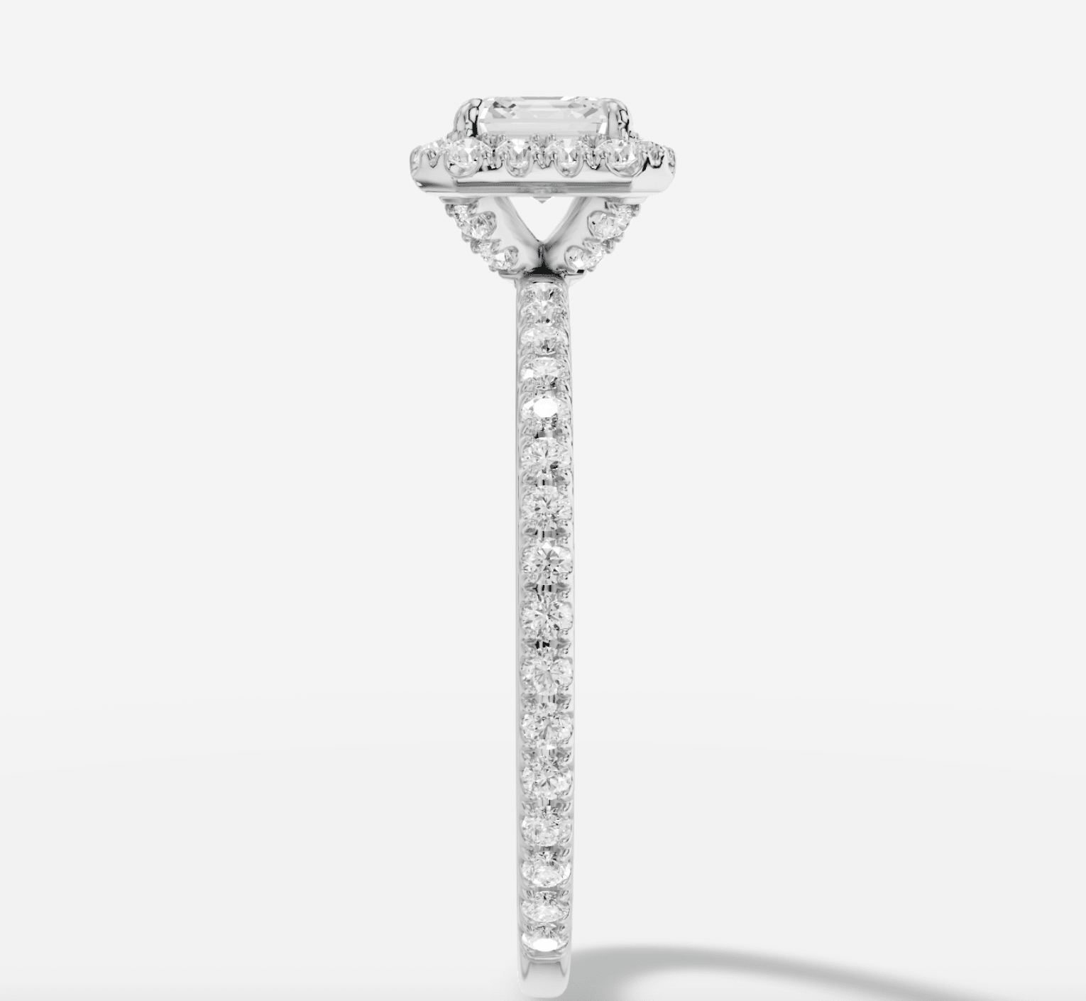 Asscher Diamond Ring in 18K White Gold - Image 3