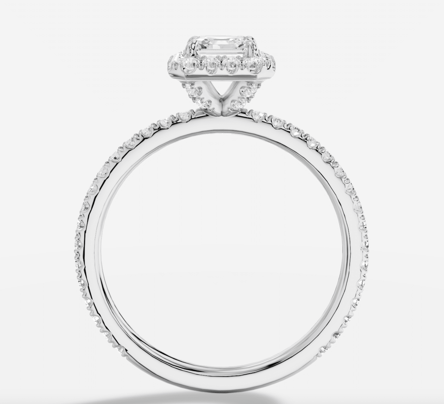 Asscher Diamond Ring in 18K White Gold - Image 2