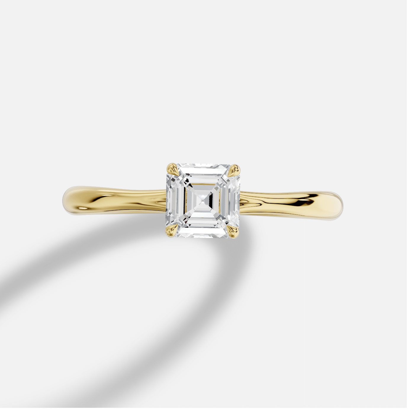 Asscher Diamond Ring in 18K Yellow Gold - Image 2