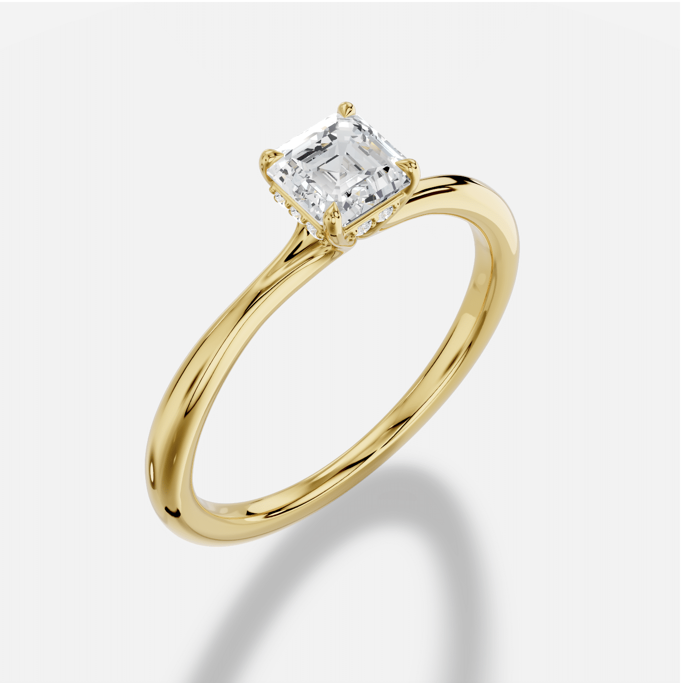 Asscher Diamond Ring in 18K Yellow Gold - Image 3