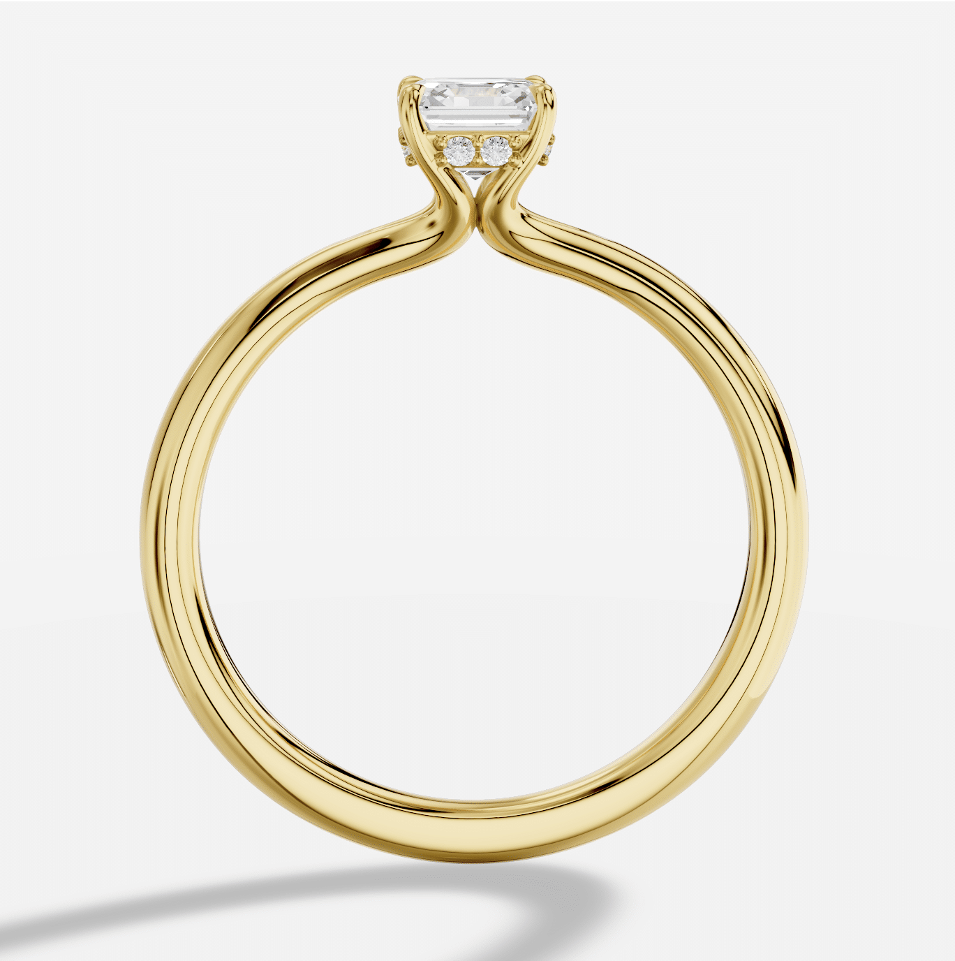 Asscher Diamond Ring in 18K Yellow Gold - Image 5