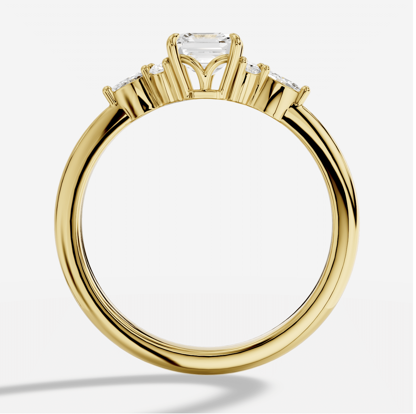 Asscher Diamond Ring in 18K Yellow Gold - Image 4