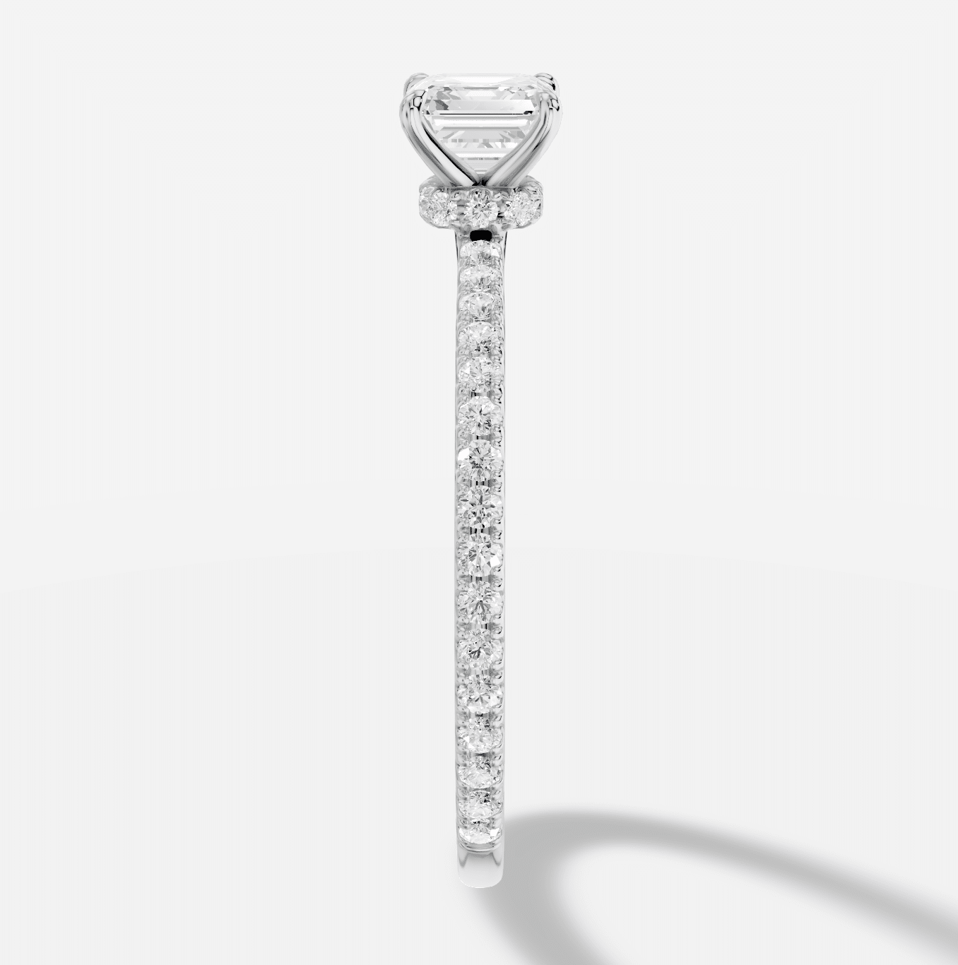 Asscher Diamond Ring in 18K White Gold - Image 2