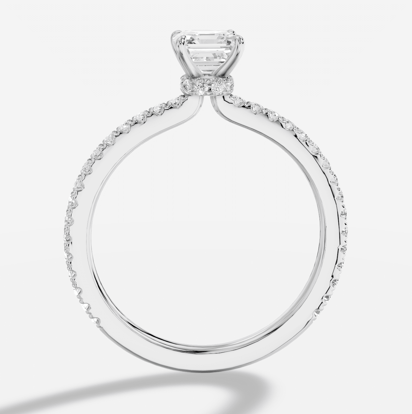 Asscher Diamond Ring in 18K White Gold - Image 5