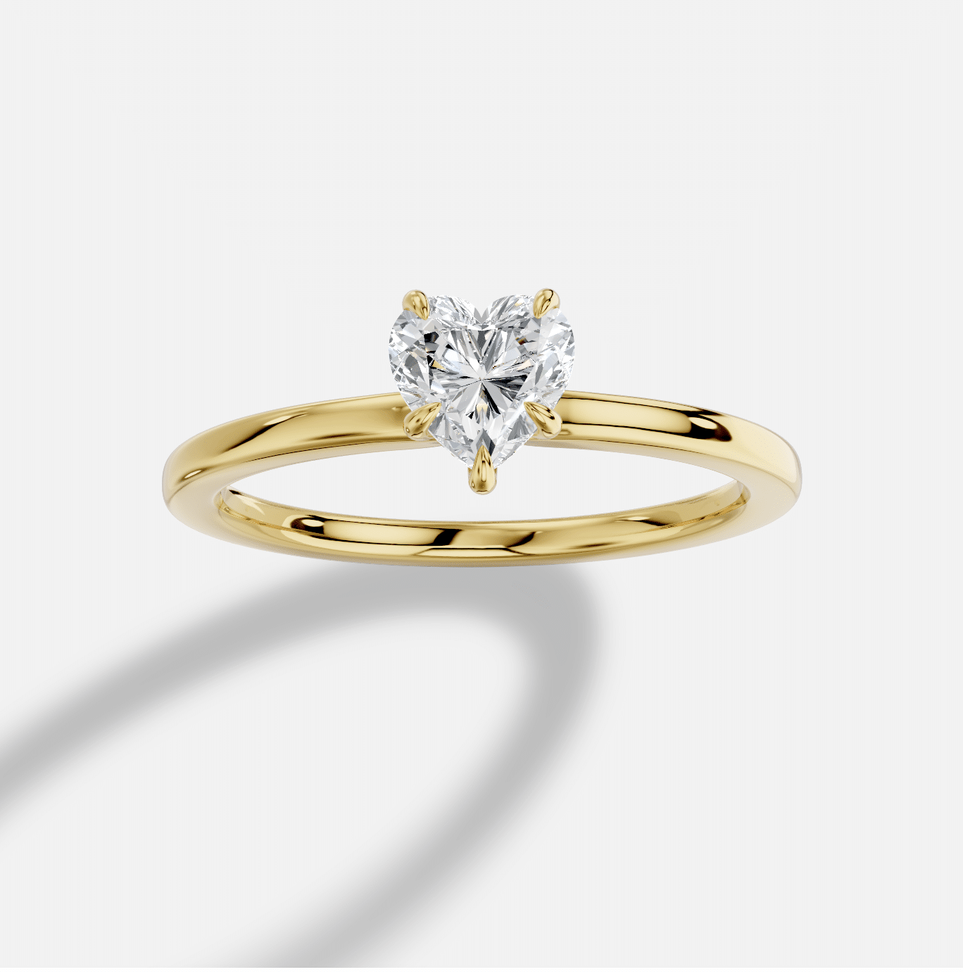 Heart  Diamond Ring in 18K Yellow Gold