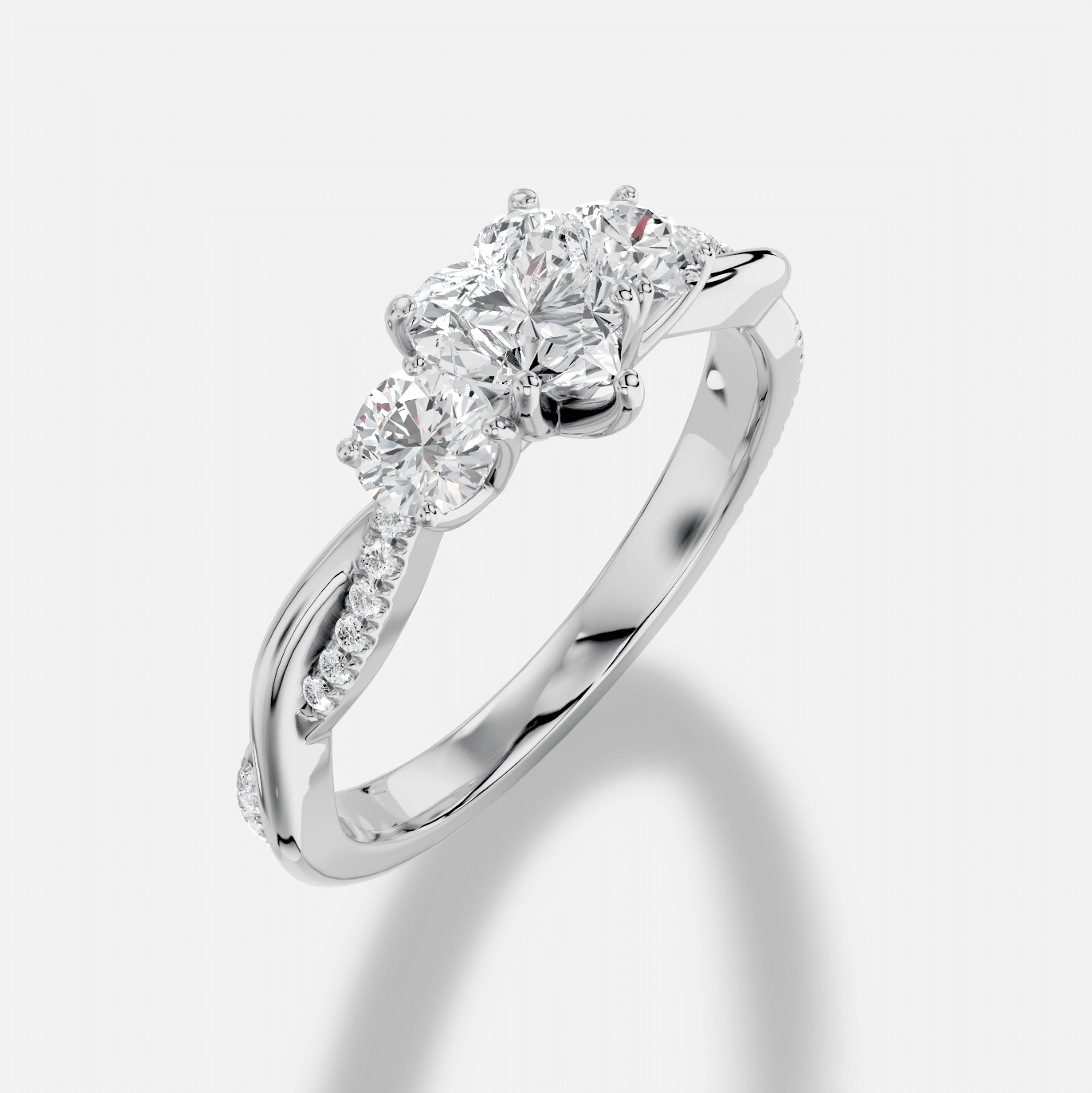 Heart Diamond Ring in 18K White Gold - Image 3