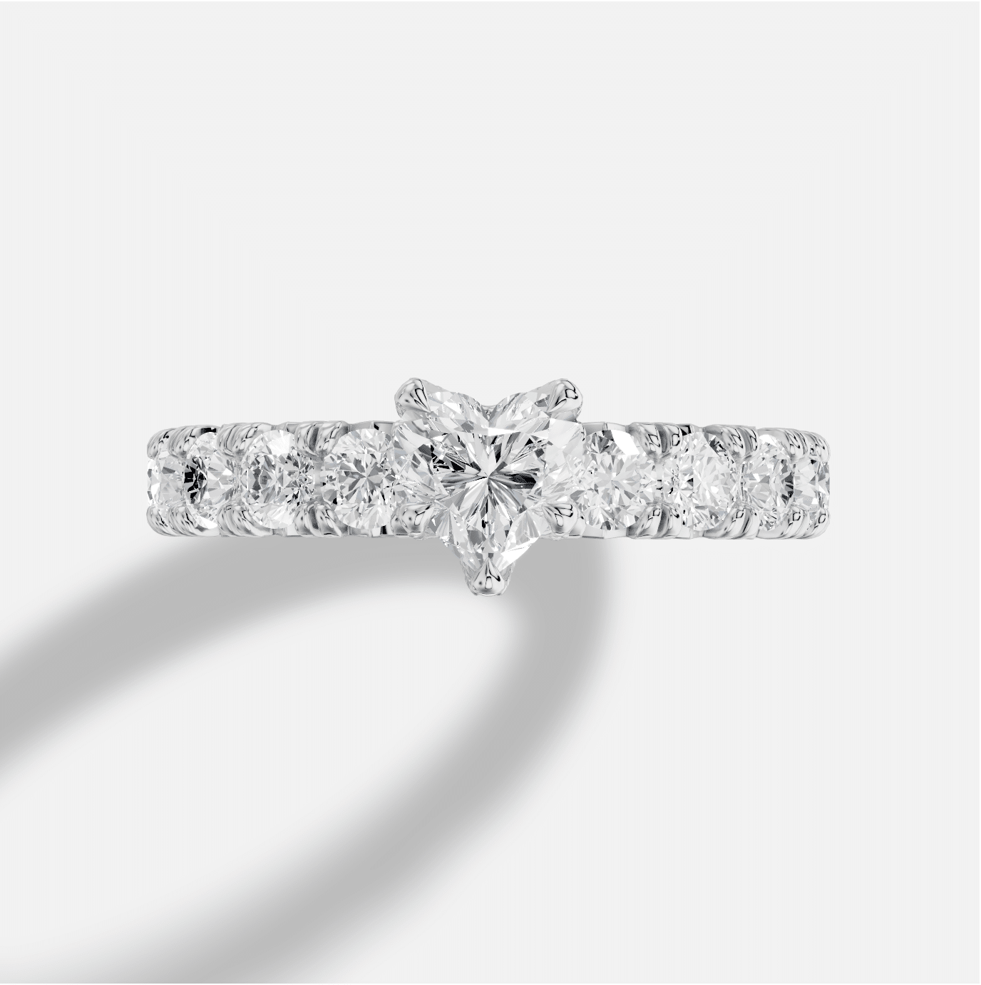 Heart Diamond Ring in 18K White Gold - Image 4