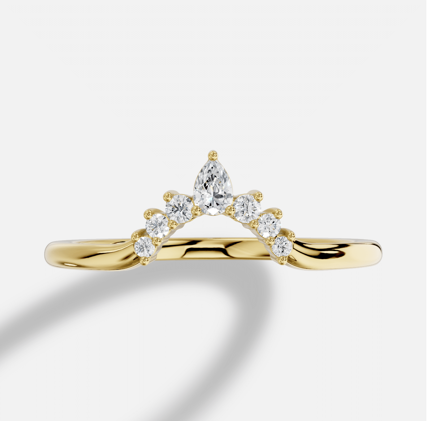 Pear Diamond Ring in 18K Yellow Gold - Image 2