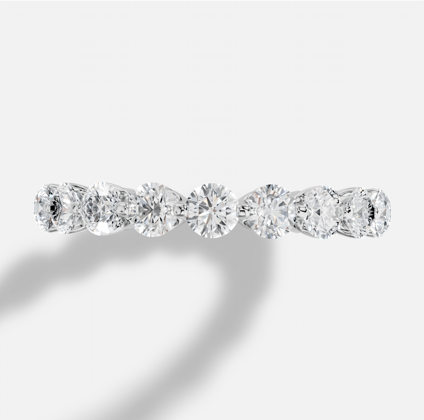 Round Full Coverage Diamond Ring in 18K White Gold - Image 5