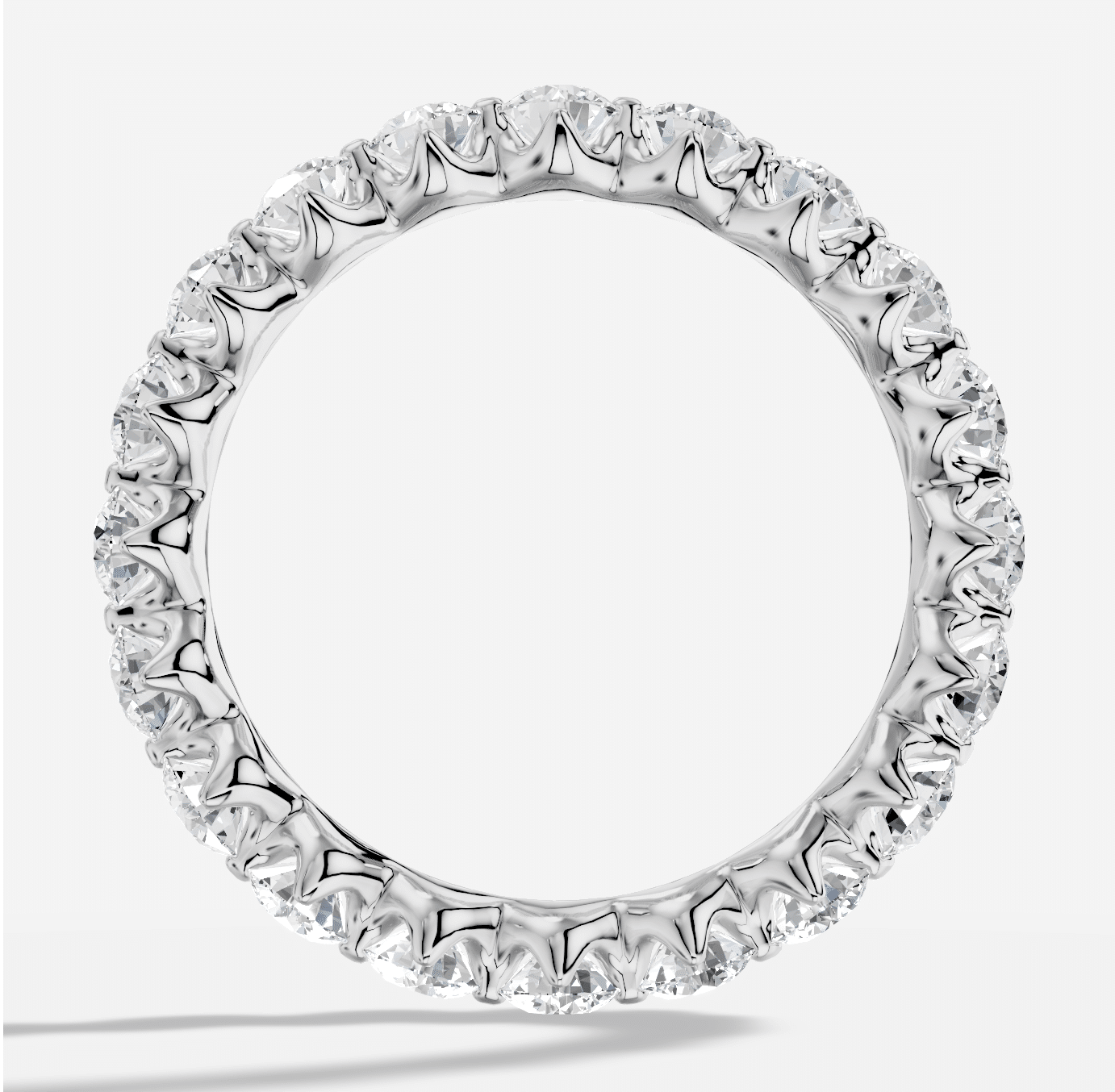 Round Full Coverage Diamond Ring in 18K White Gold - Image 4