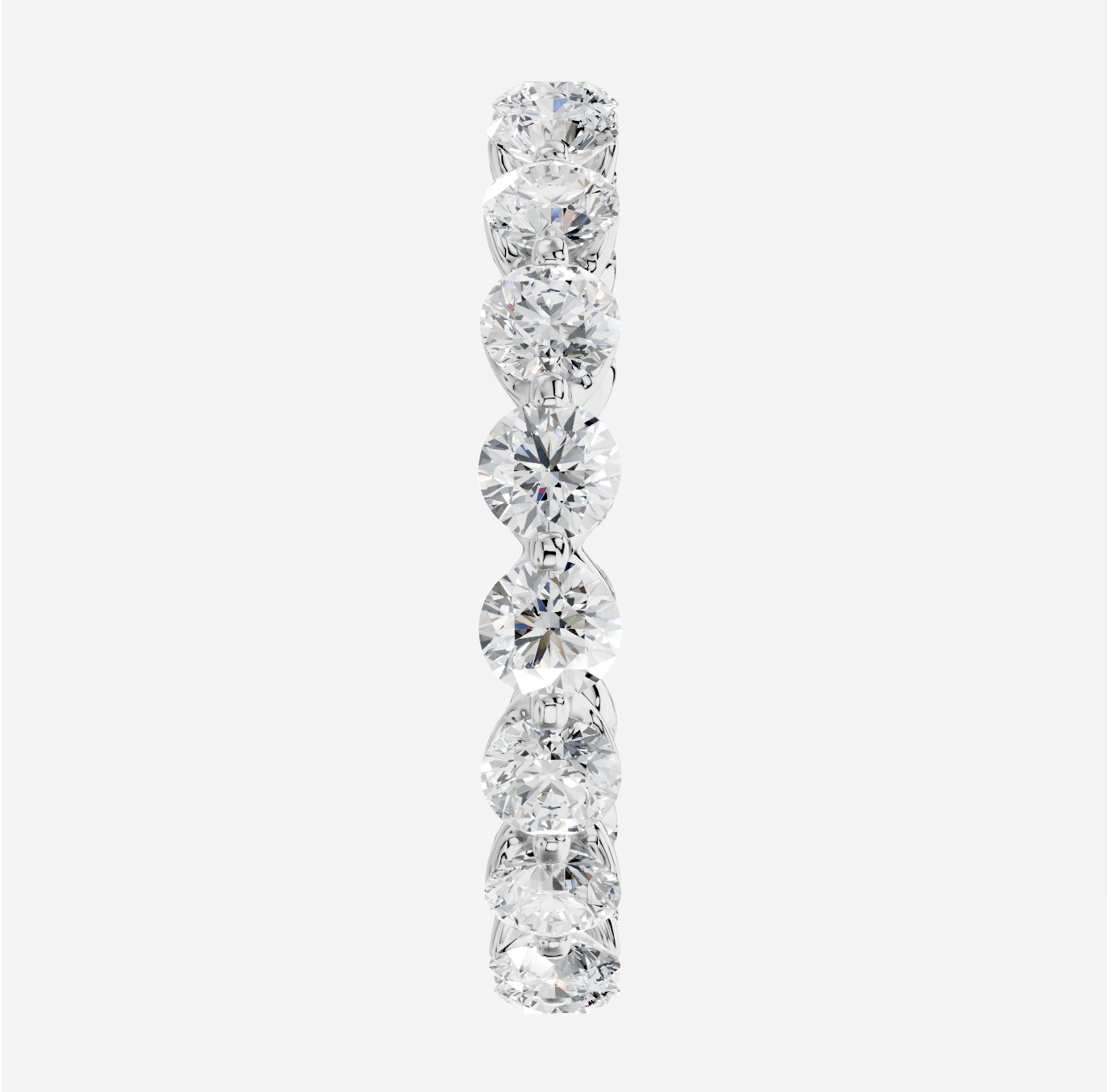 Round Full Coverage Diamond Ring in 18K White Gold - Image 3