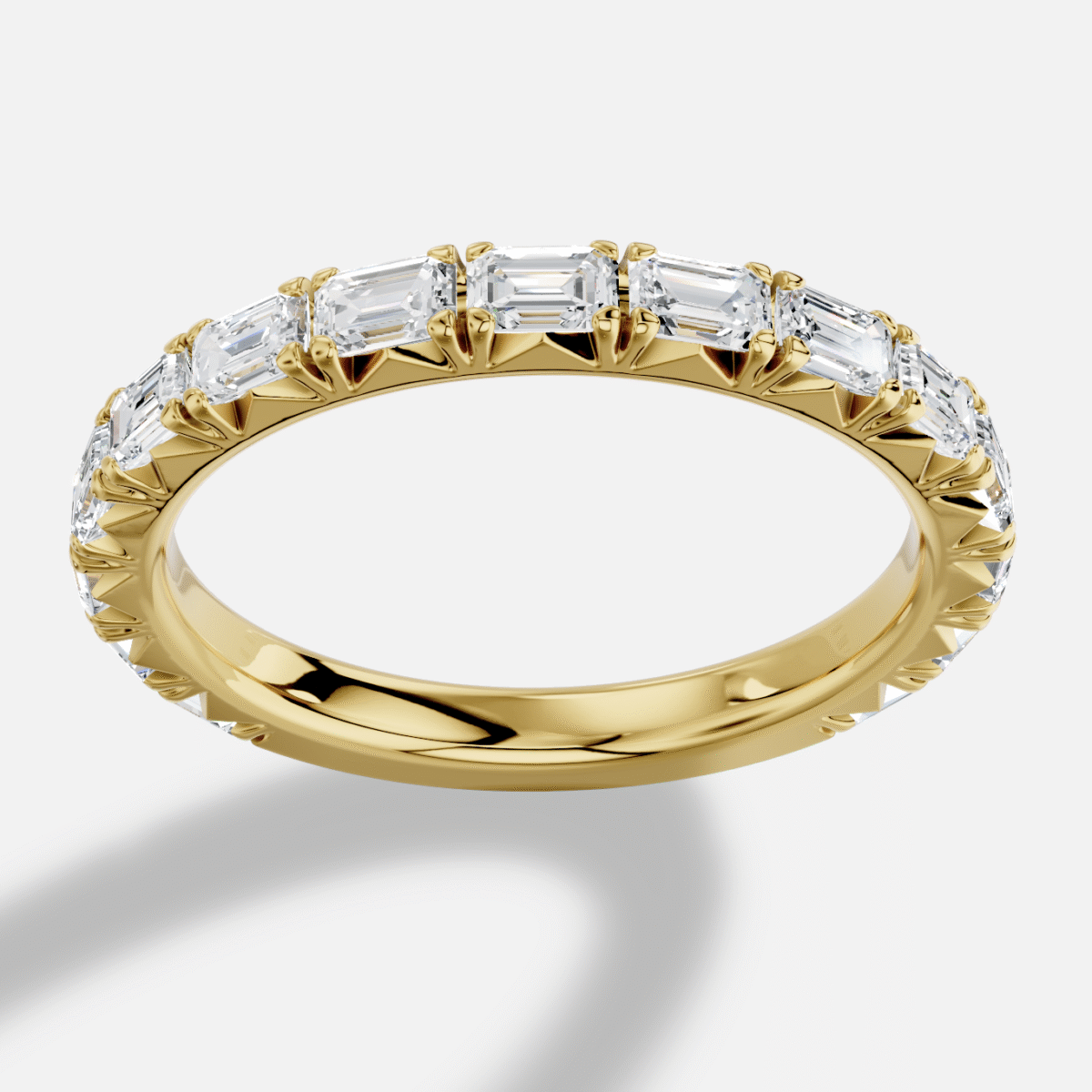 Emerald Cut  Diamond Ring  in 18K Yellow Gold