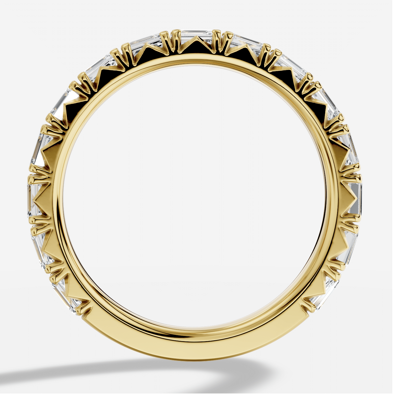 Emerald Cut Diamond Ring in 18K Yellow Gold - Image 3