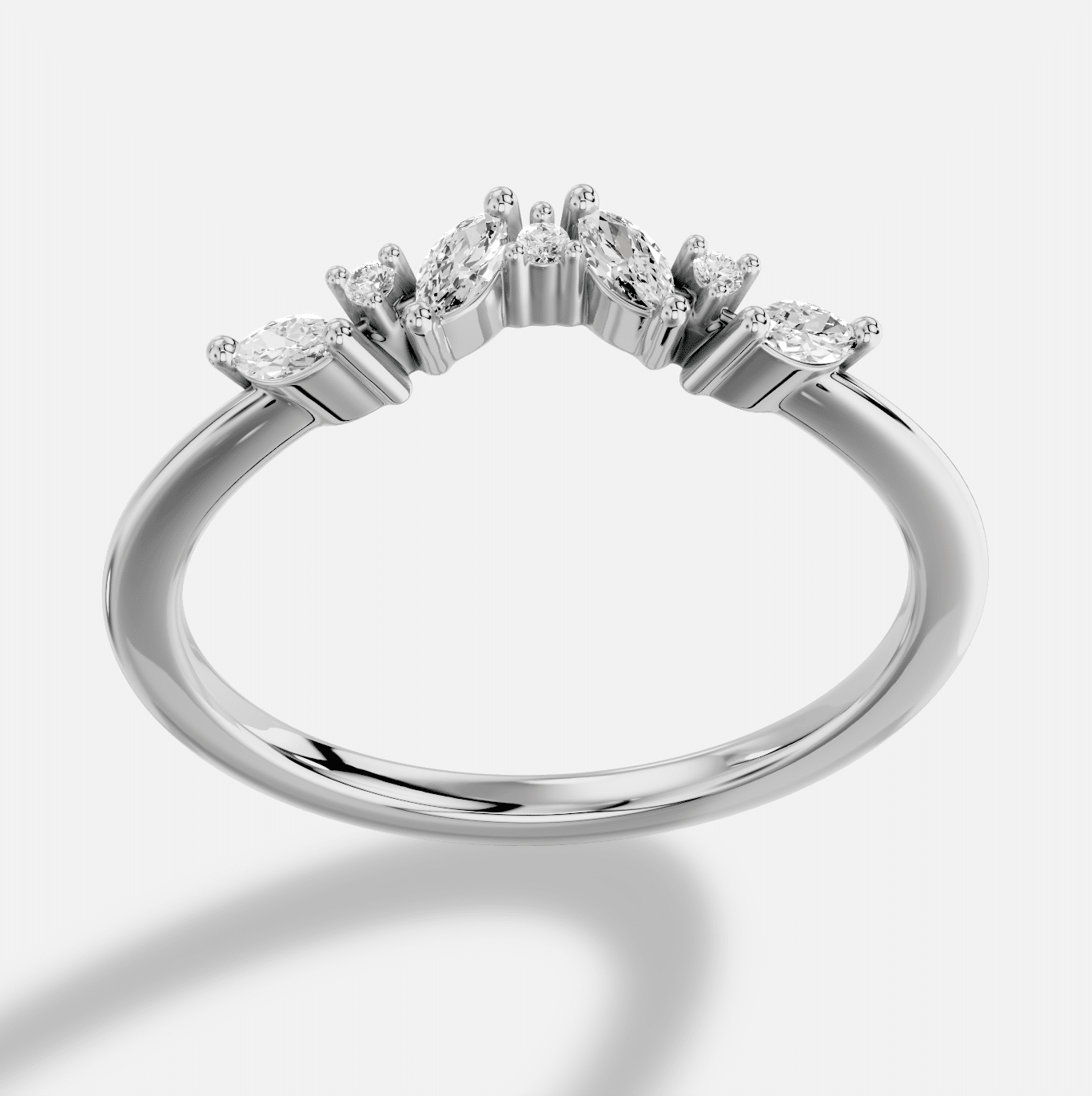 Marquise  Diamond Ring in 18K White Gold