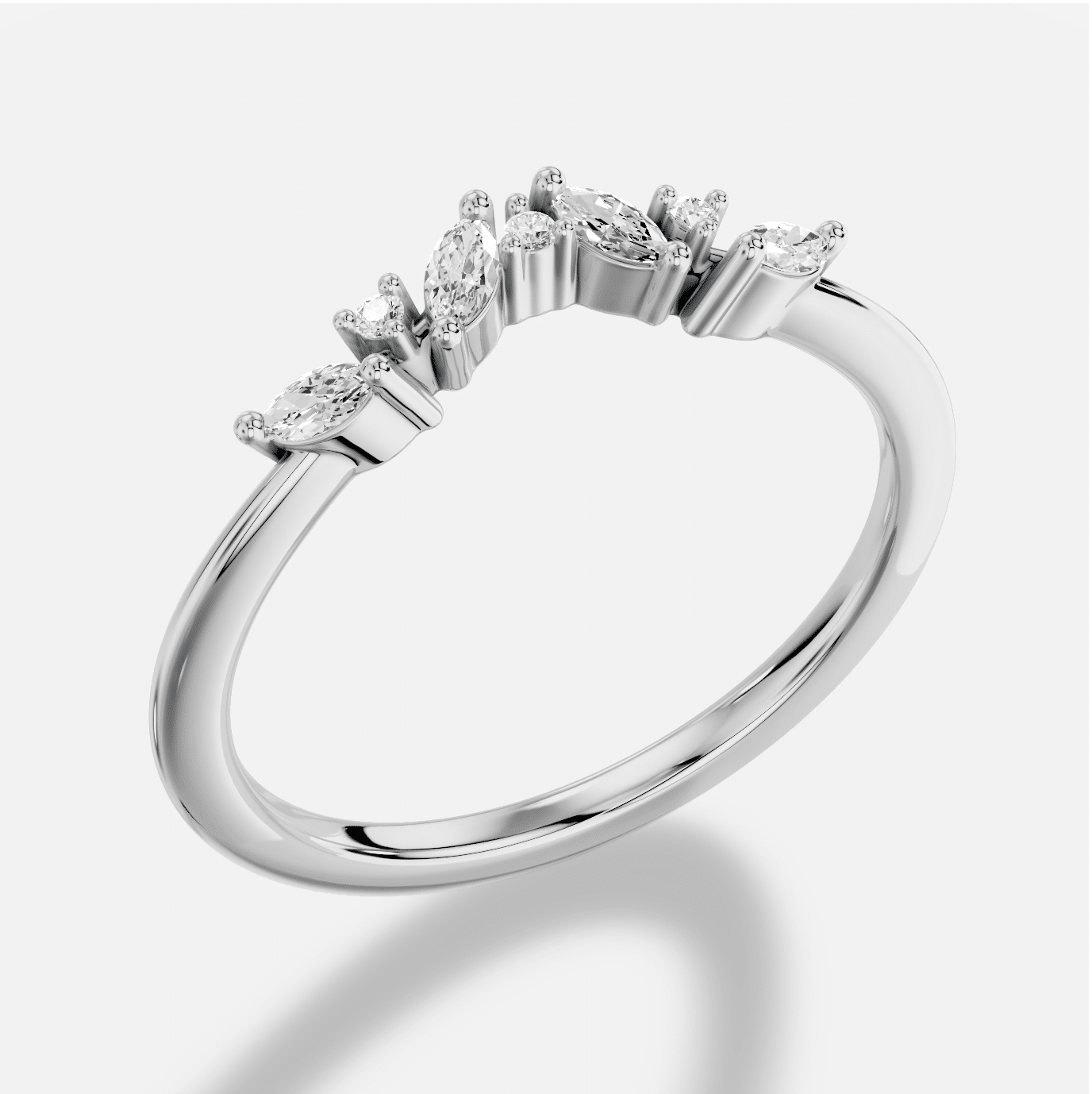 Marquise Diamond Ring in 18K White Gold - Image 5
