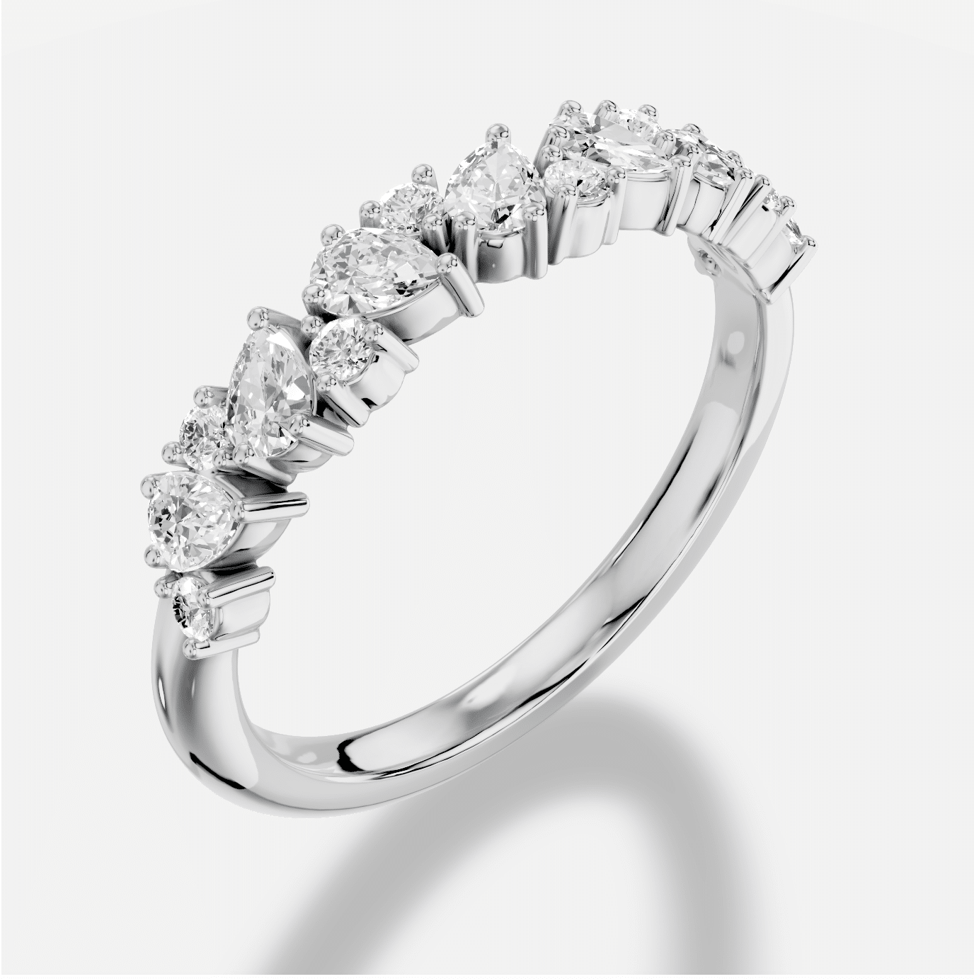 Pear Diamond Ring in 18K White Gold - Image 4