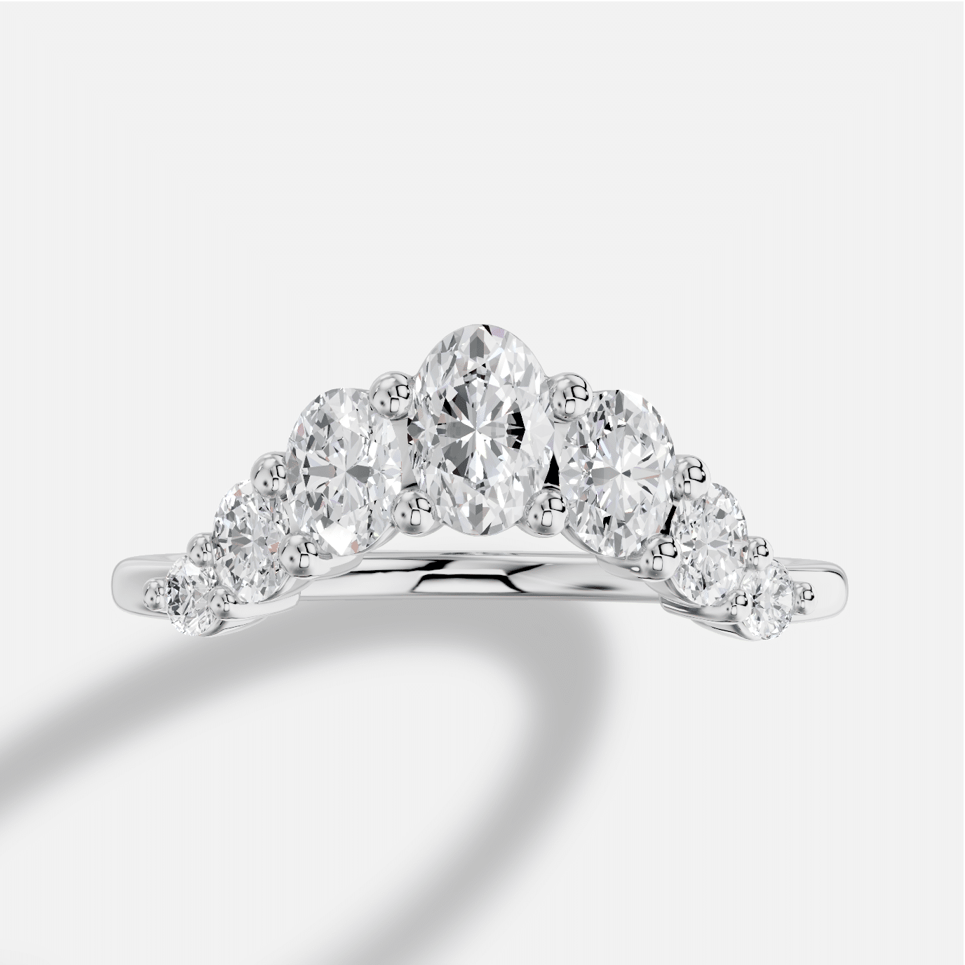 Oval Diamond Ring in 18K White Gold - Image 7