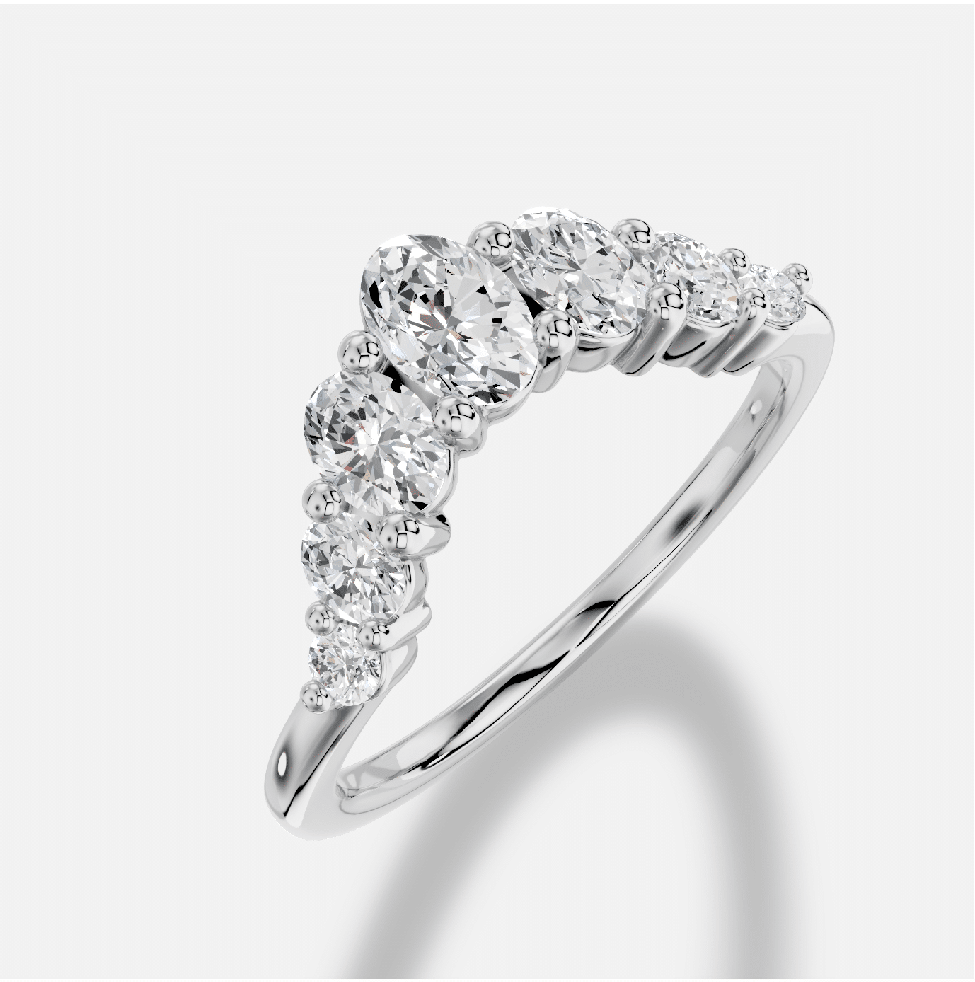 Oval Diamond Ring in 18K White Gold - Image 4