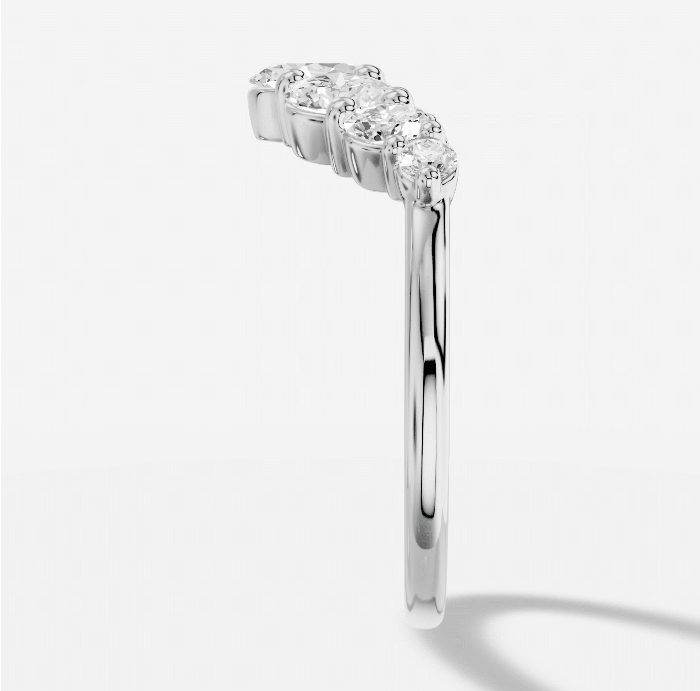 Oval Diamond Ring in 18K White Gold - Image 3