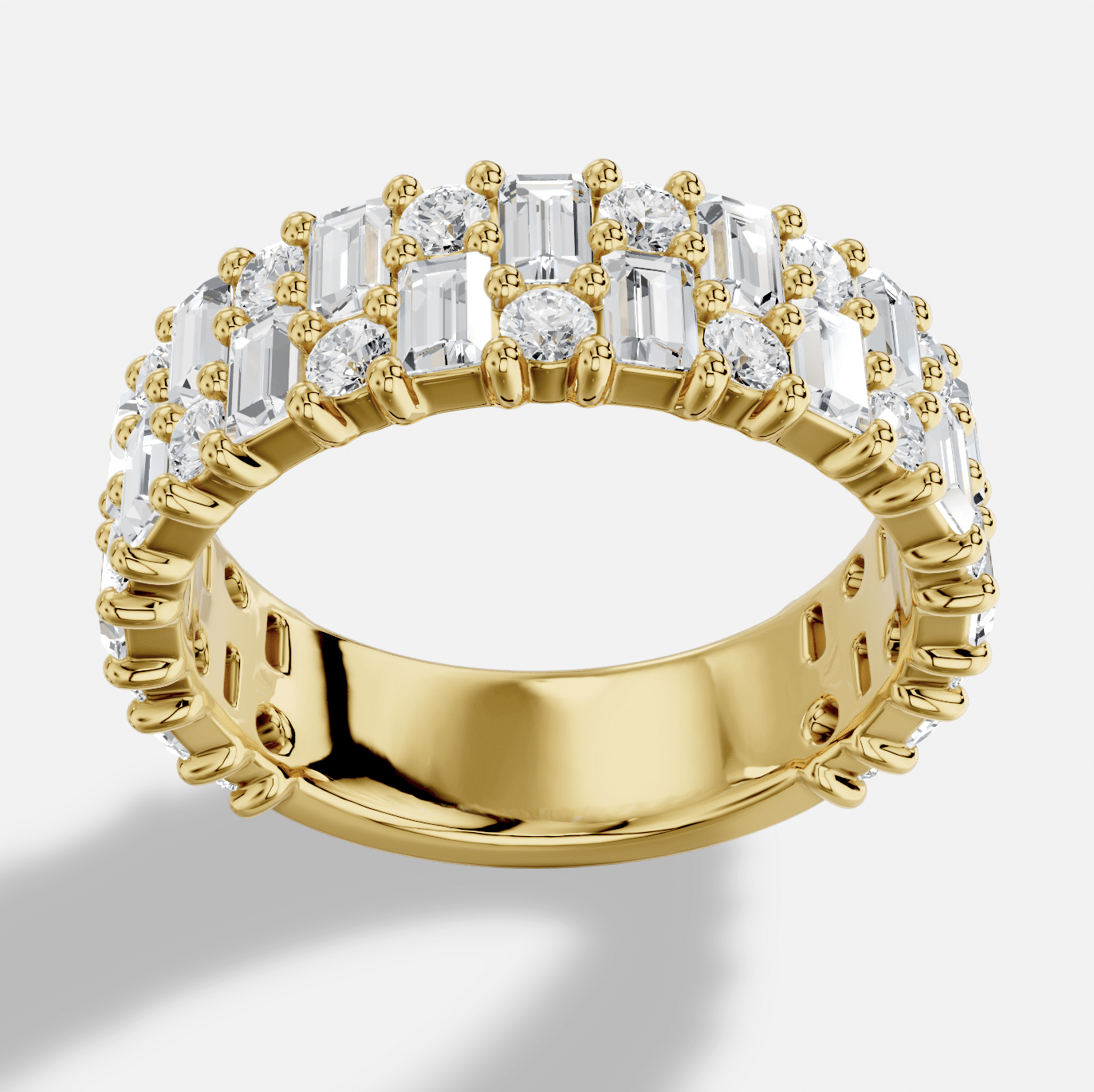 Emerald Cut Diamond Ring  in 18K Yellow Gold