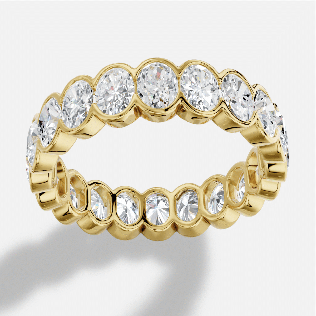 Oval  Diamond Ring in 18K White Gold