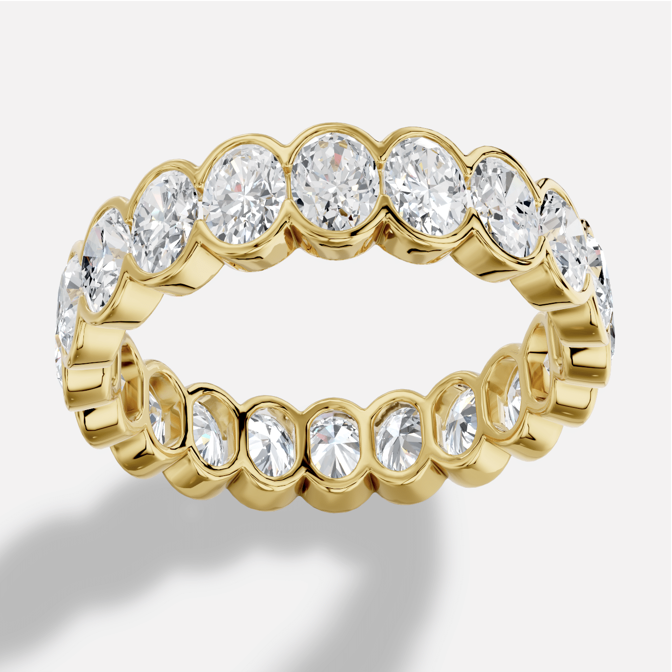 Oval  Diamond Ring in 18K White Gold