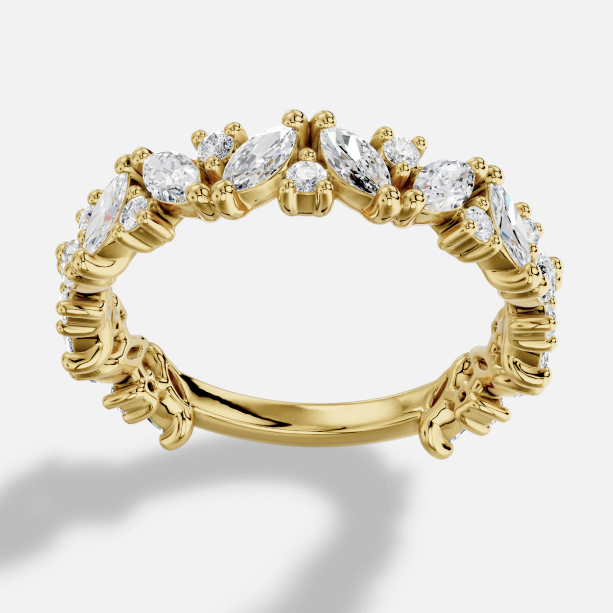 Marquise  Diamond Ring in 18K Yellow Gold