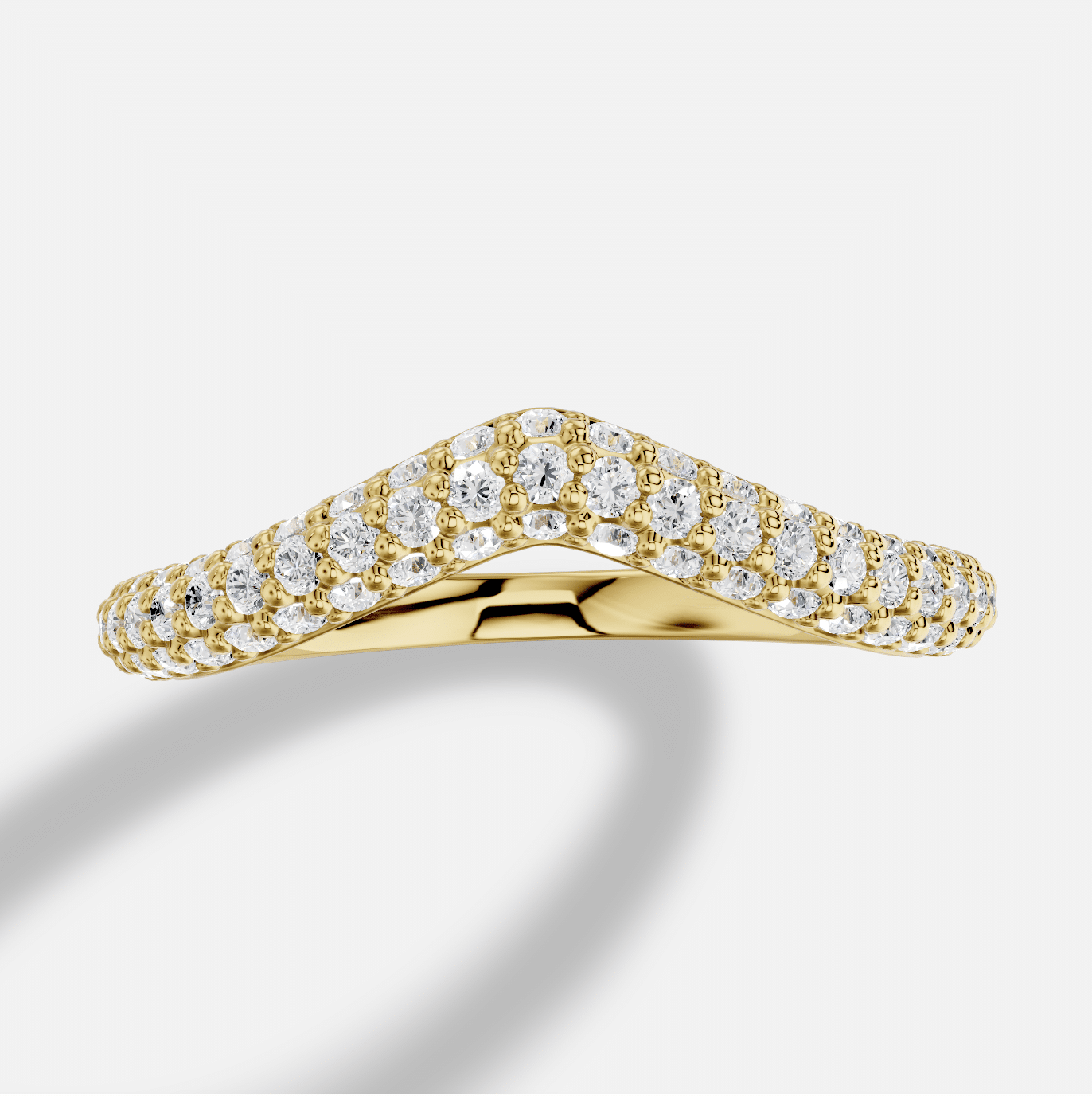 Round Half Coverage Diamond Ring in 18K Yellow Gold - Image 2