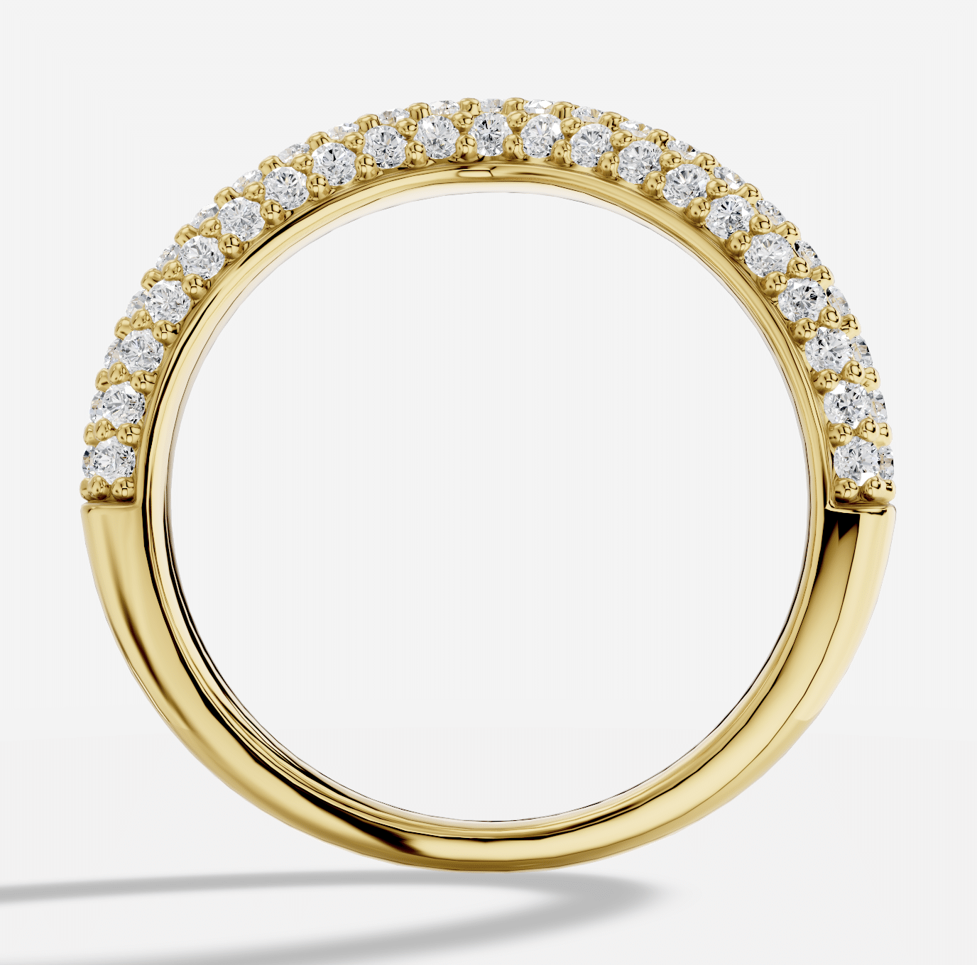 Round Half Coverage Diamond Ring in 18K Yellow Gold - Image 6