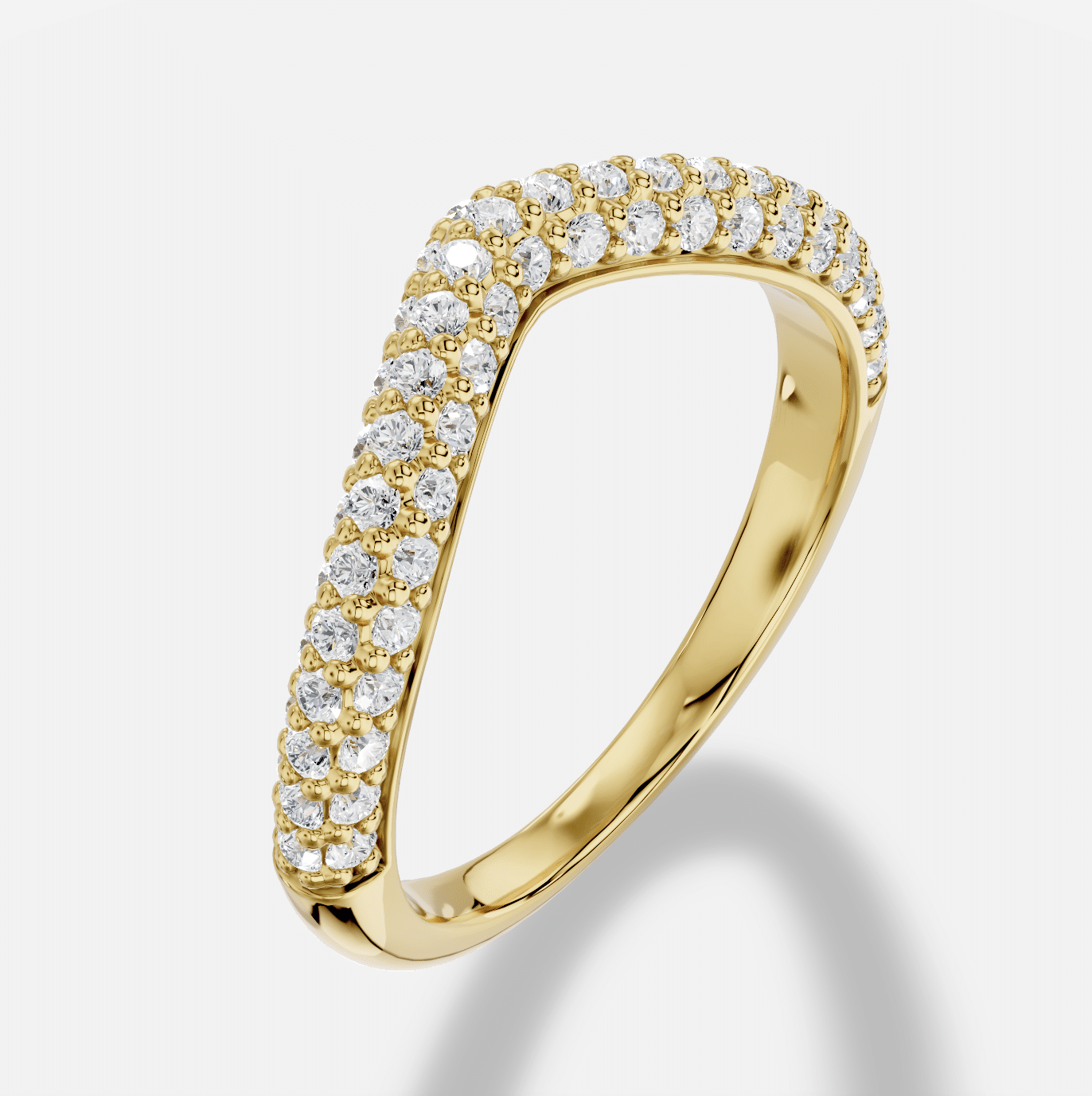 Round Half Coverage Diamond Ring in 18K Yellow Gold - Image 5