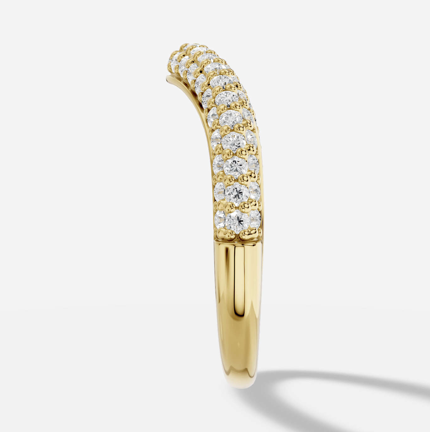 Round Half Coverage Diamond Ring in 18K Yellow Gold - Image 4