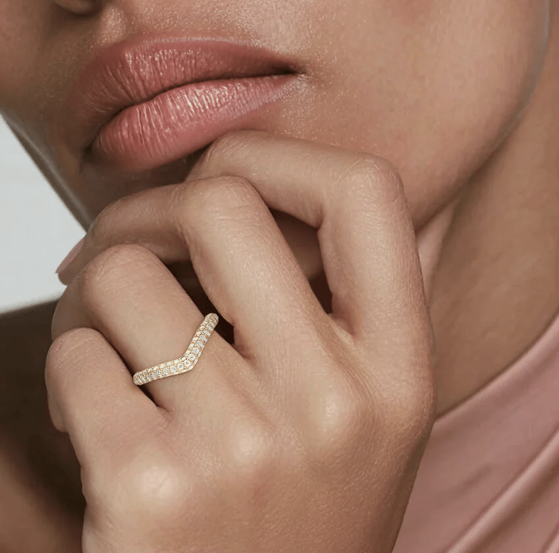 Round Half Coverage Diamond Ring in 18K Yellow Gold - Image 3