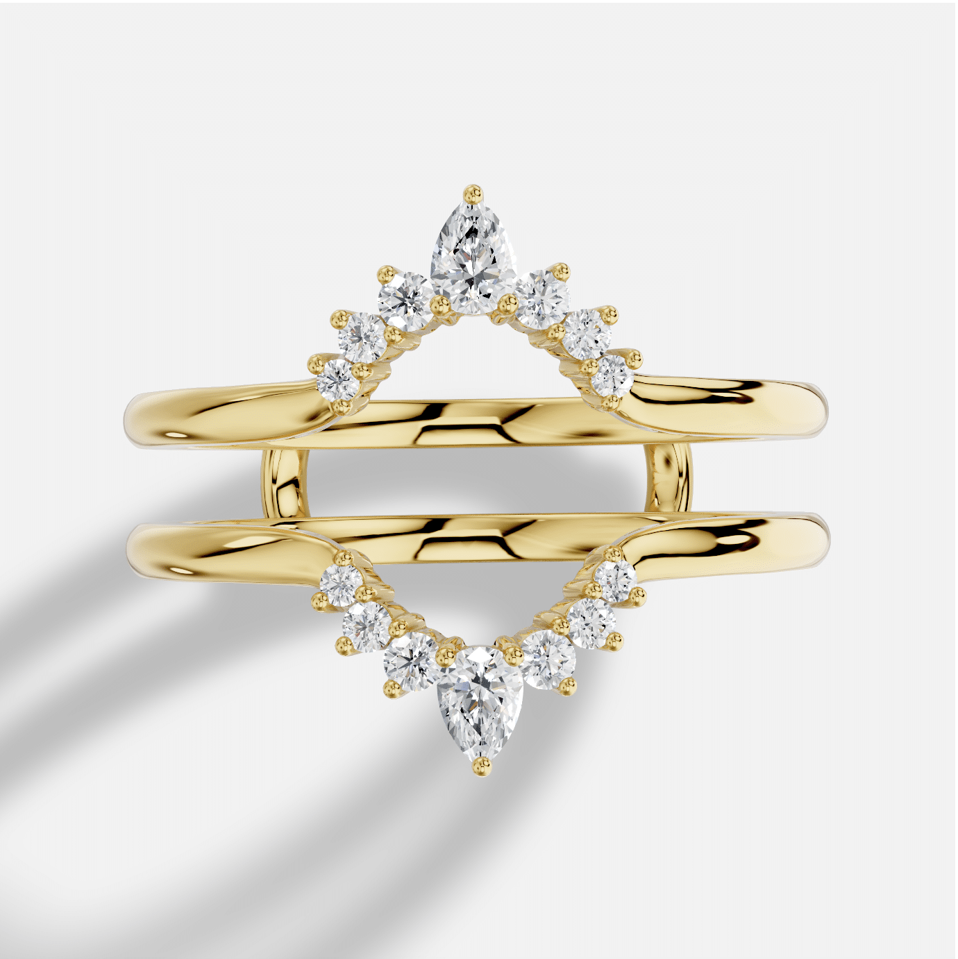Pear Diamond Ring in 18K Yellow Gold - Image 5