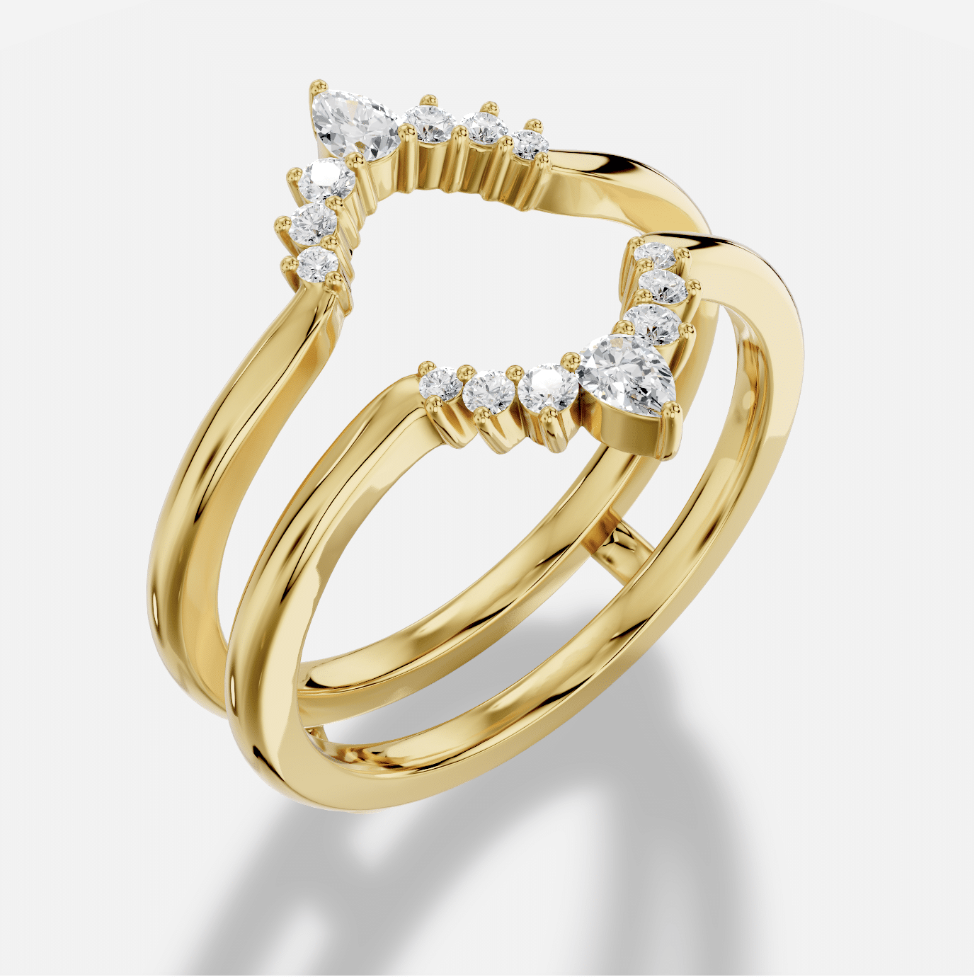 Pear Diamond Ring in 18K Yellow Gold - Image 3
