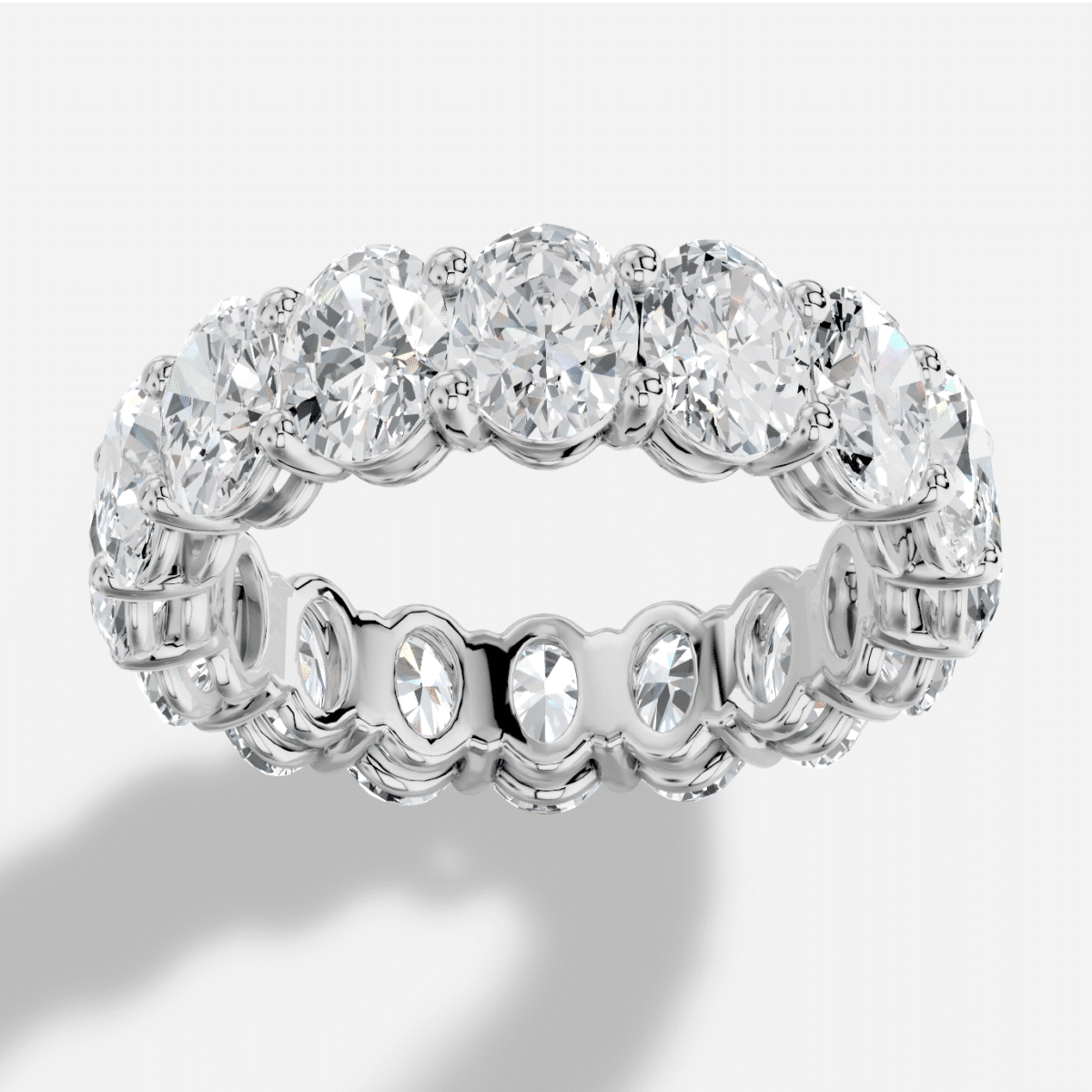 Oval Diamond Ring in 18K White Gold