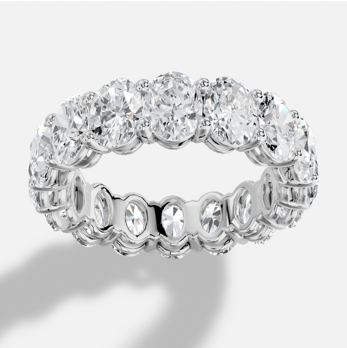 Oval Diamond Ring in 18K White Gold