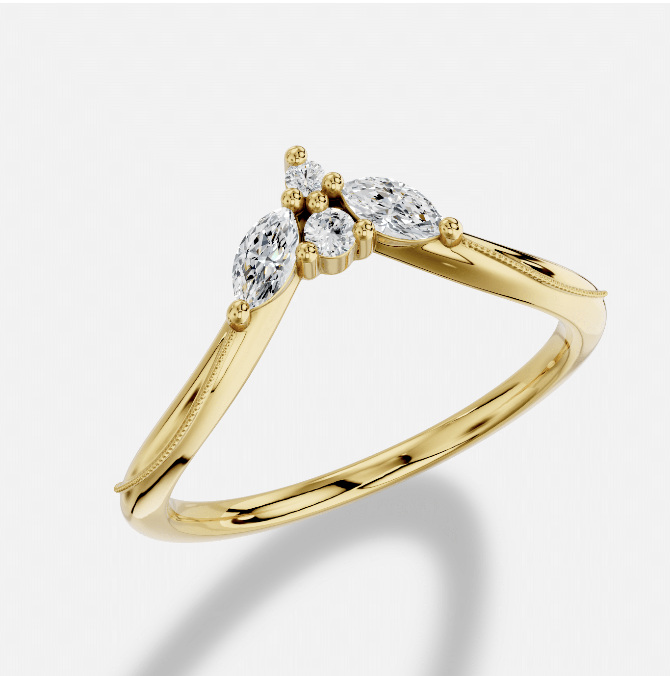 Marquise Diamond Ring in 18K Yellow Gold - Image 3